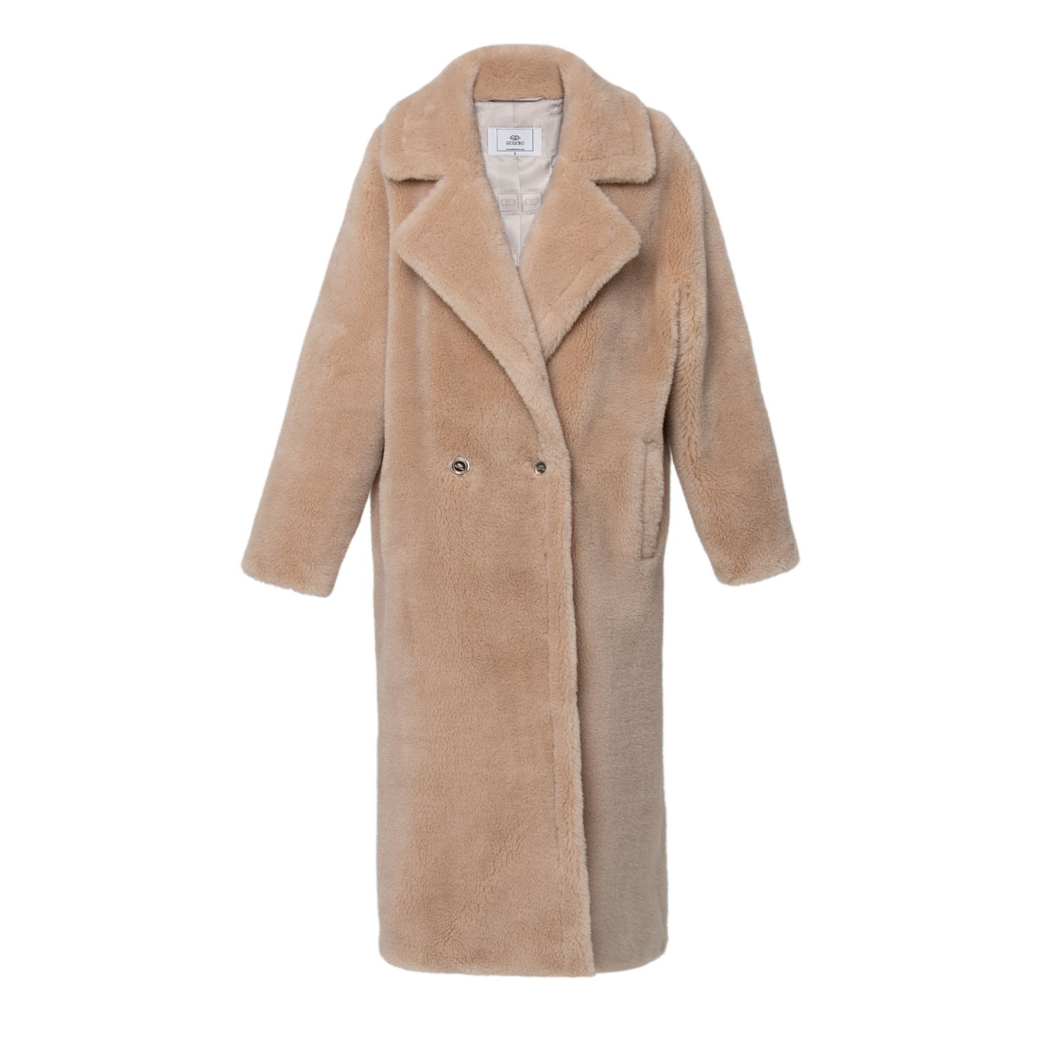 Giodoro Women's Neutrals Lacossi Teddy Bear Coat In Buttercream Color In Brown