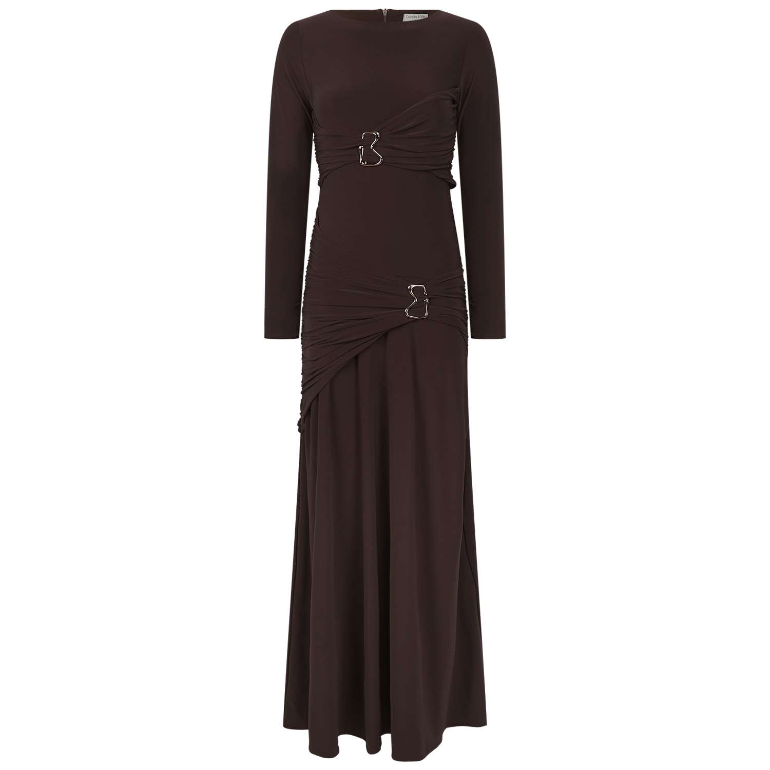 Celestine & Mae Women's Brown Jade Maxi Dress In Chocolate Fondant