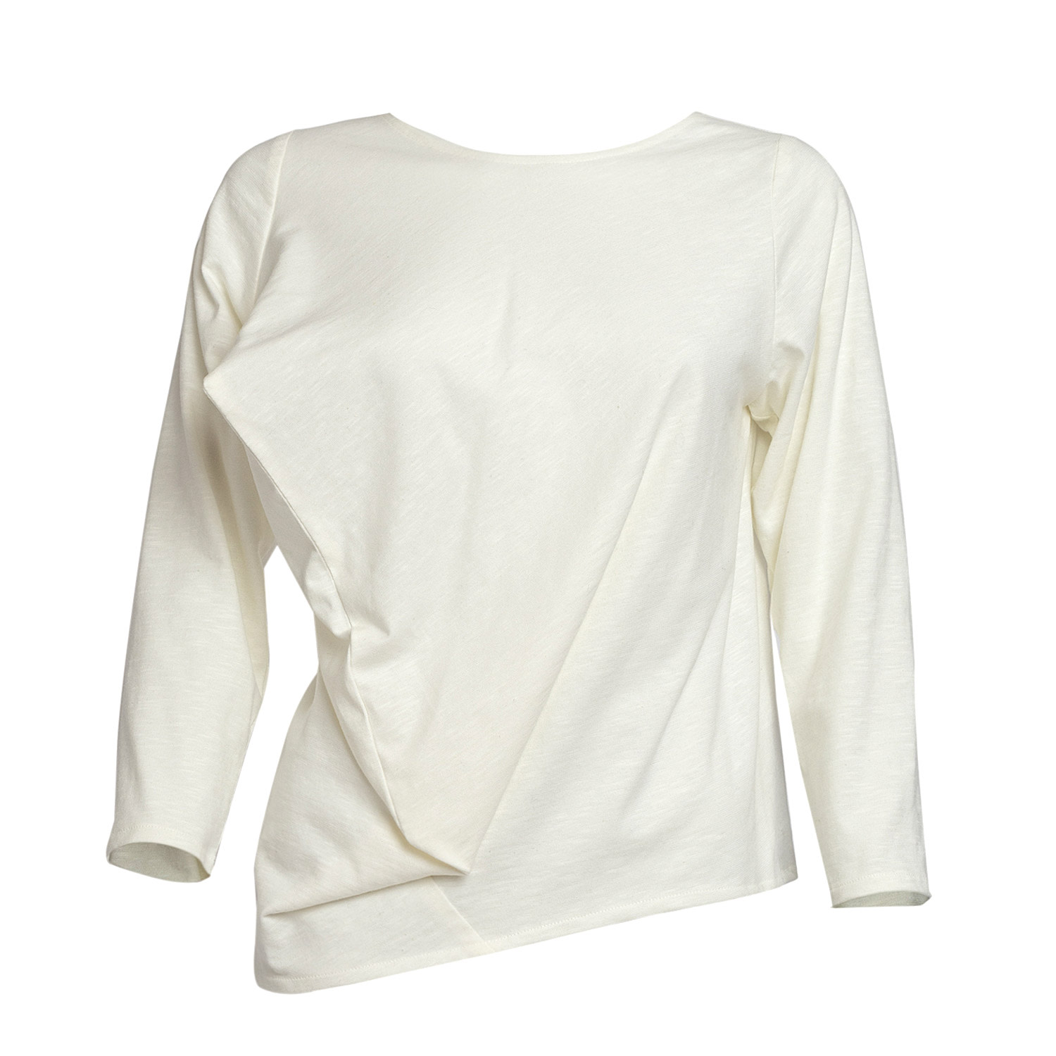 Bianca Popp Women's Asymmetrical T-shirt With Sleeves In White Cotton In White