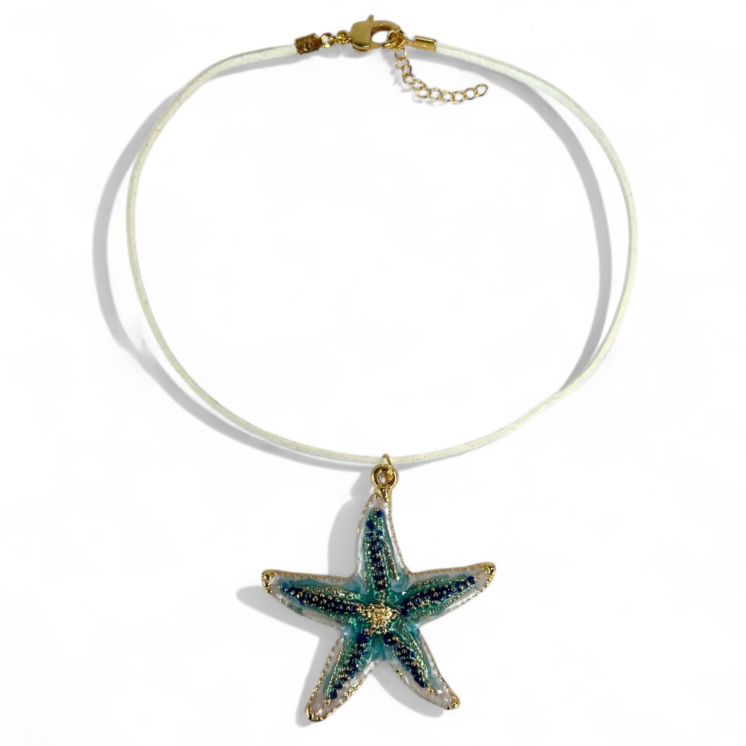 By Virgo Women's Blue / White / Gold Aegean Choker Necklace