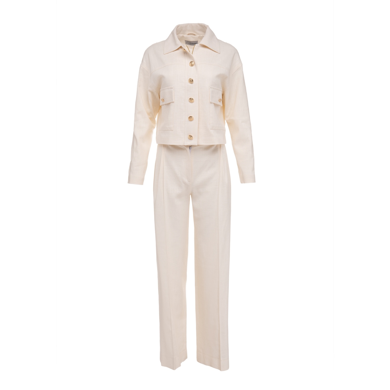 Famme Women's Neutrals Straight Linen Trousers In Vanilla