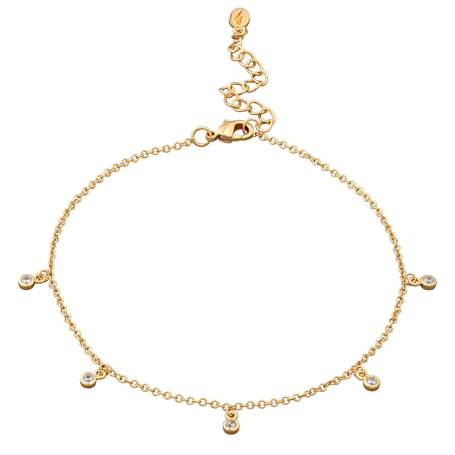 Women’s Gold Anklet With Sparkle Drops Scream Pretty