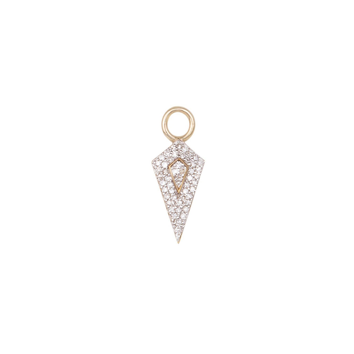 Women’s Diamond Rhombus Earring Charm 9K Gold Zohreh V. Jewellery