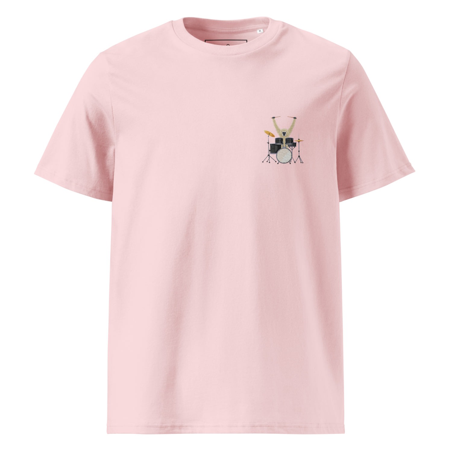 Anchor & Crew Pink / Purple Cotton Pink Drummer Monkey Organic Cotton Embroidered T-shirt - Women In Pink/purple