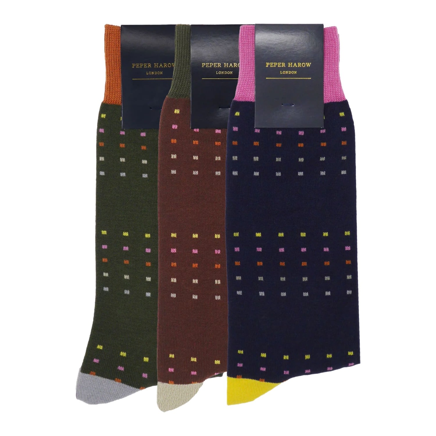 Peper Harow - Made In England Men's Socks Bundle - Brown In Brown/green