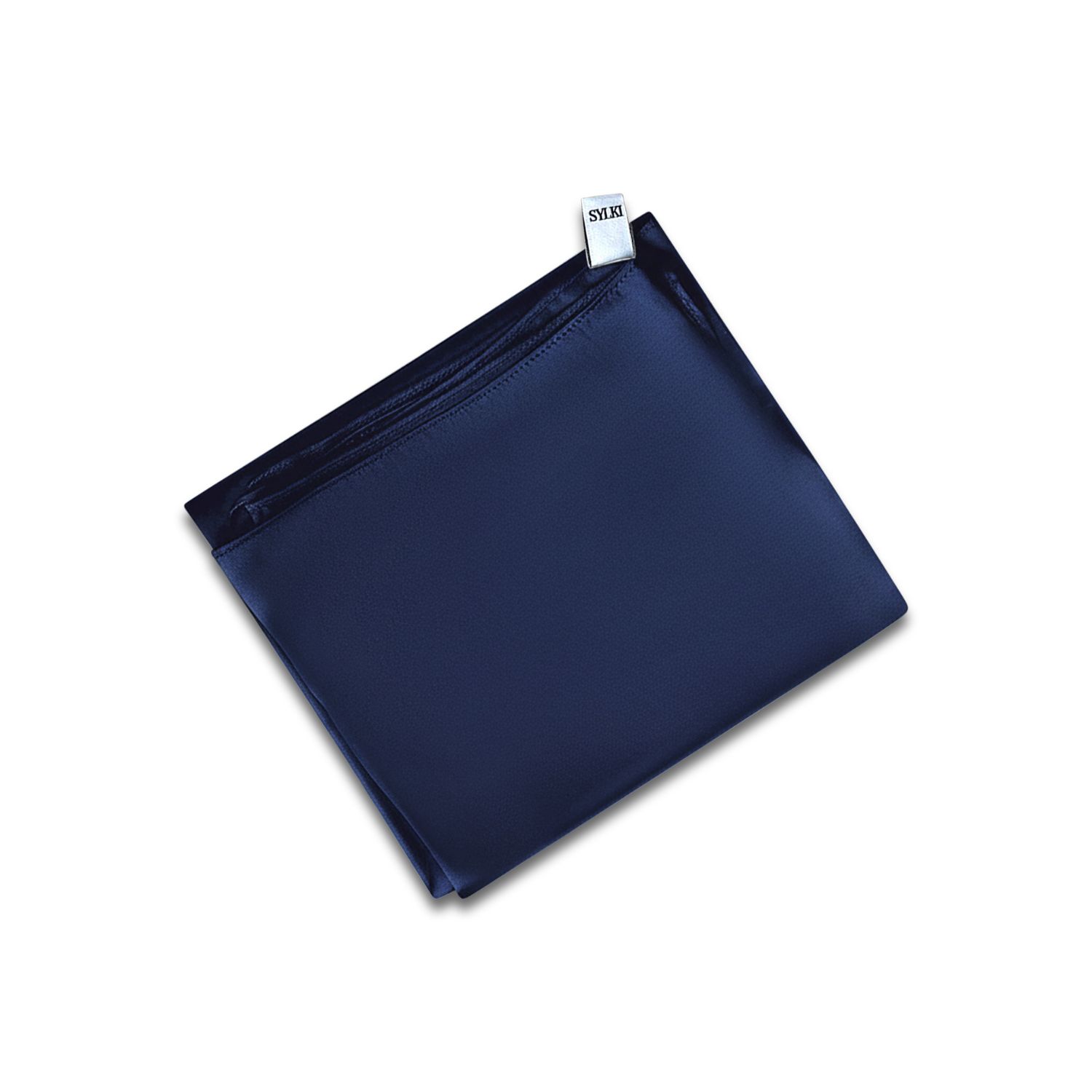 Sylki Women's Blue Small Square Scarf - Navy Satin