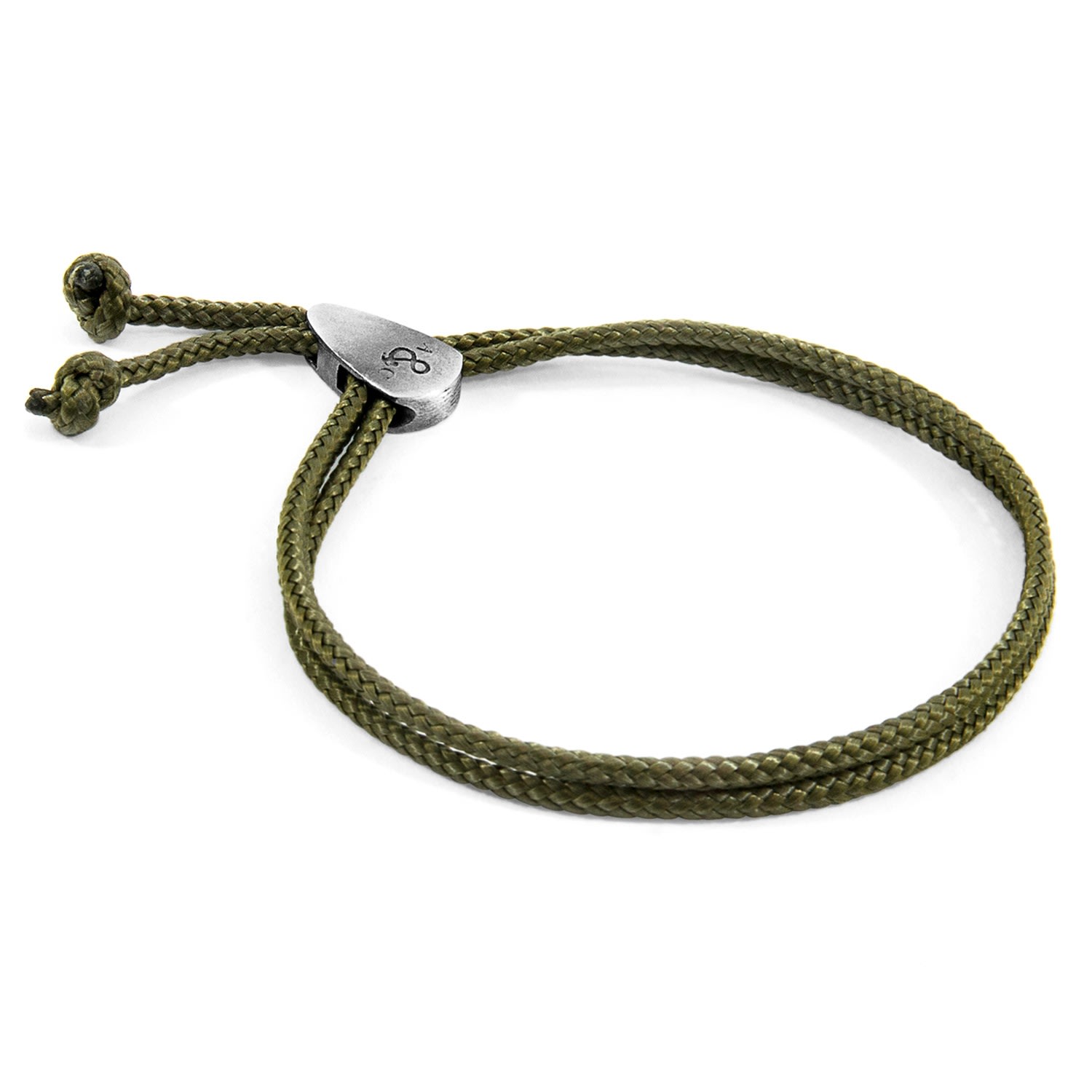 Men’s Green / Silver Khaki Green Pembroke Silver & Rope Bracelet Anchor & Crew