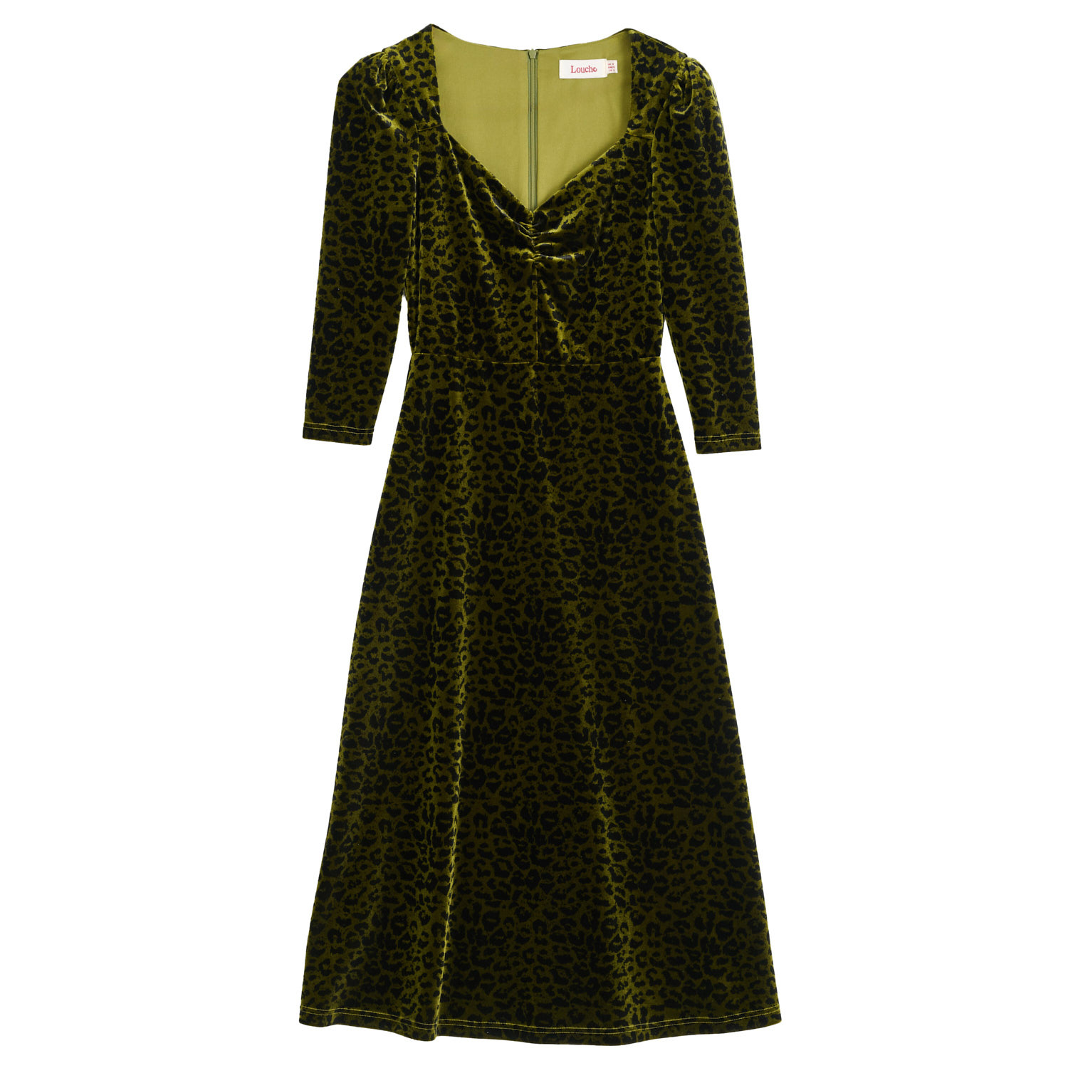 Women's Green Ambrose Velvet Roar Midi Dress - Kiwi | Large | Louche