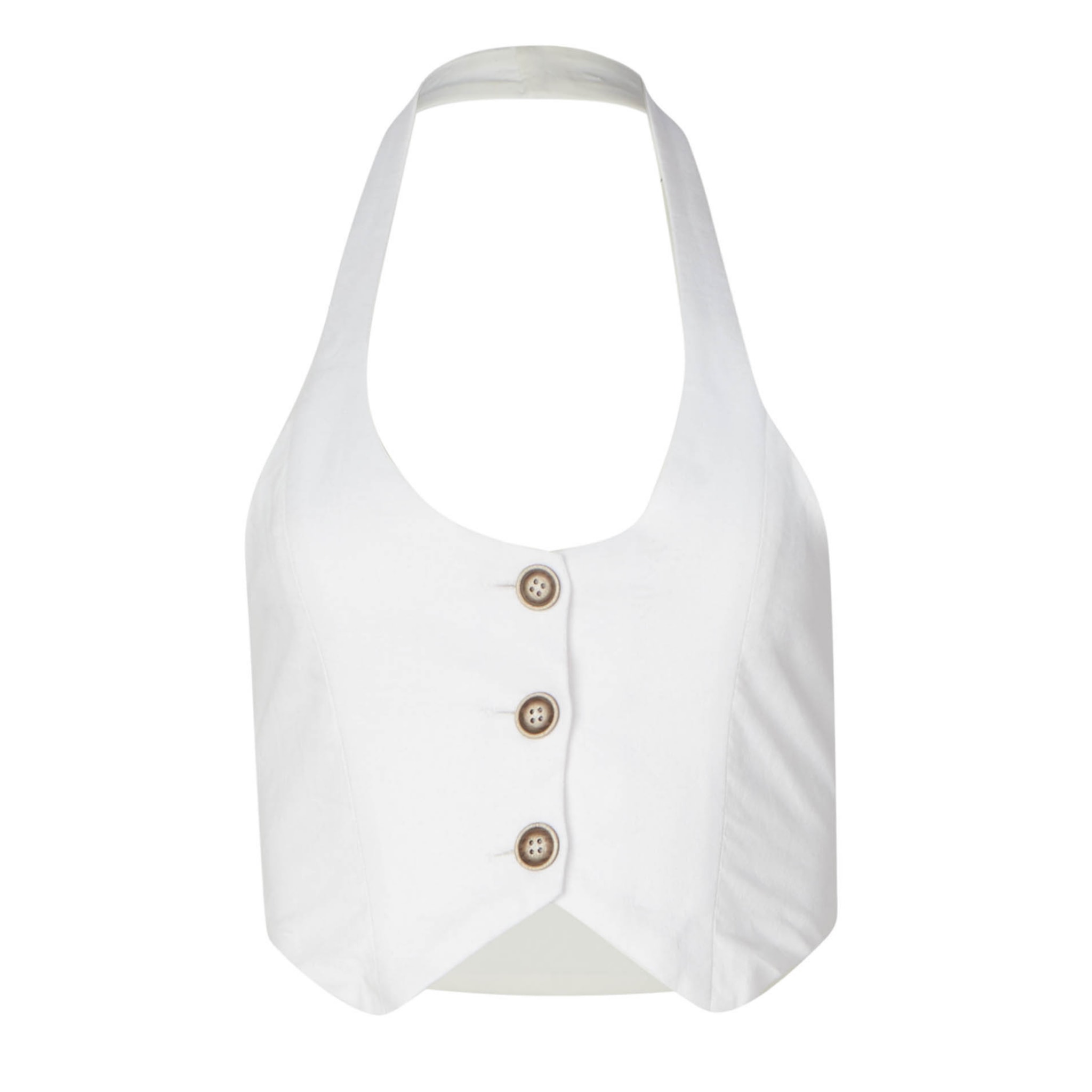 Soah Women's Georgia Off-white Linen Vest In White