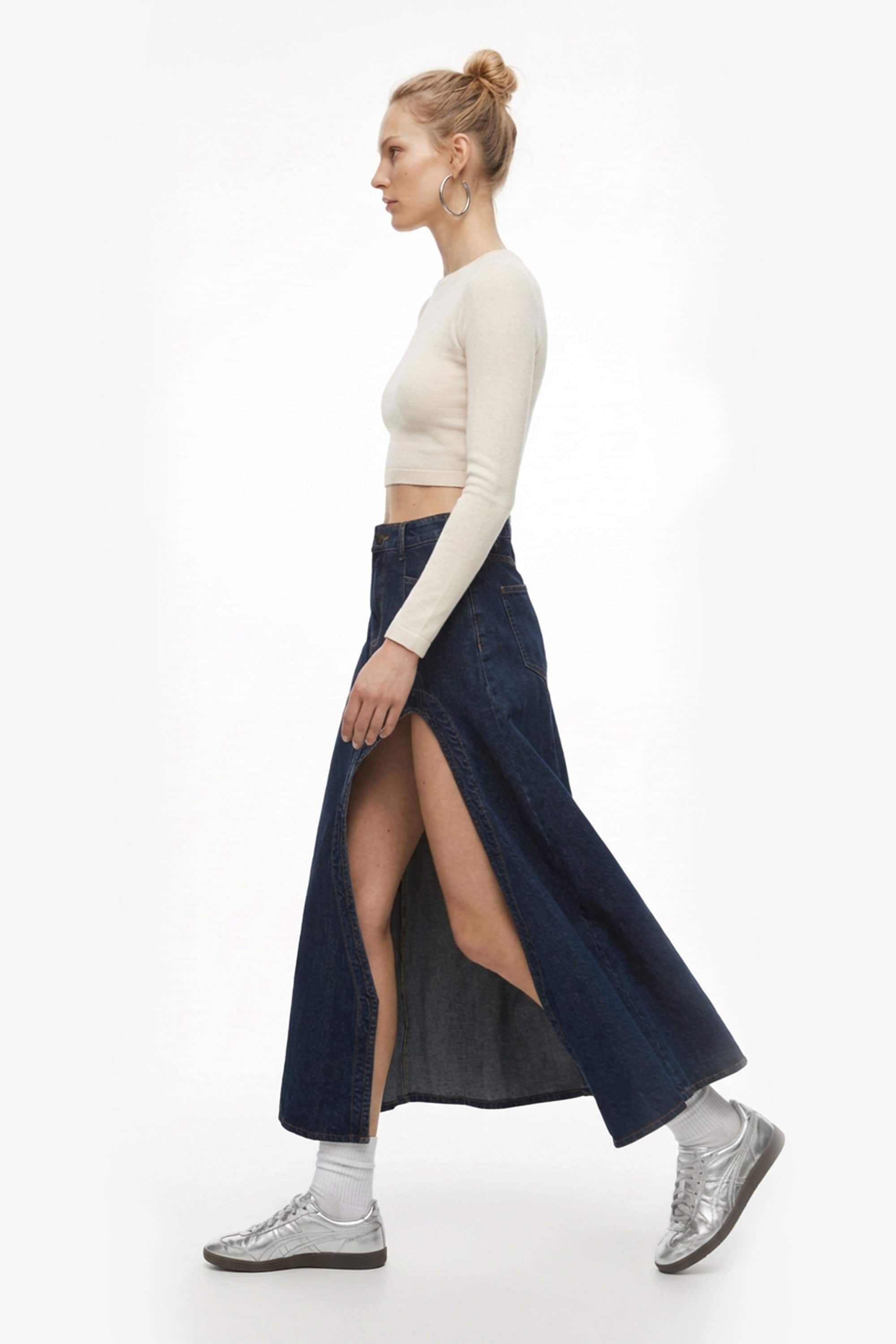 LOr ロル High-waist Slit Denim かじまり High Rise Slit Skirt
