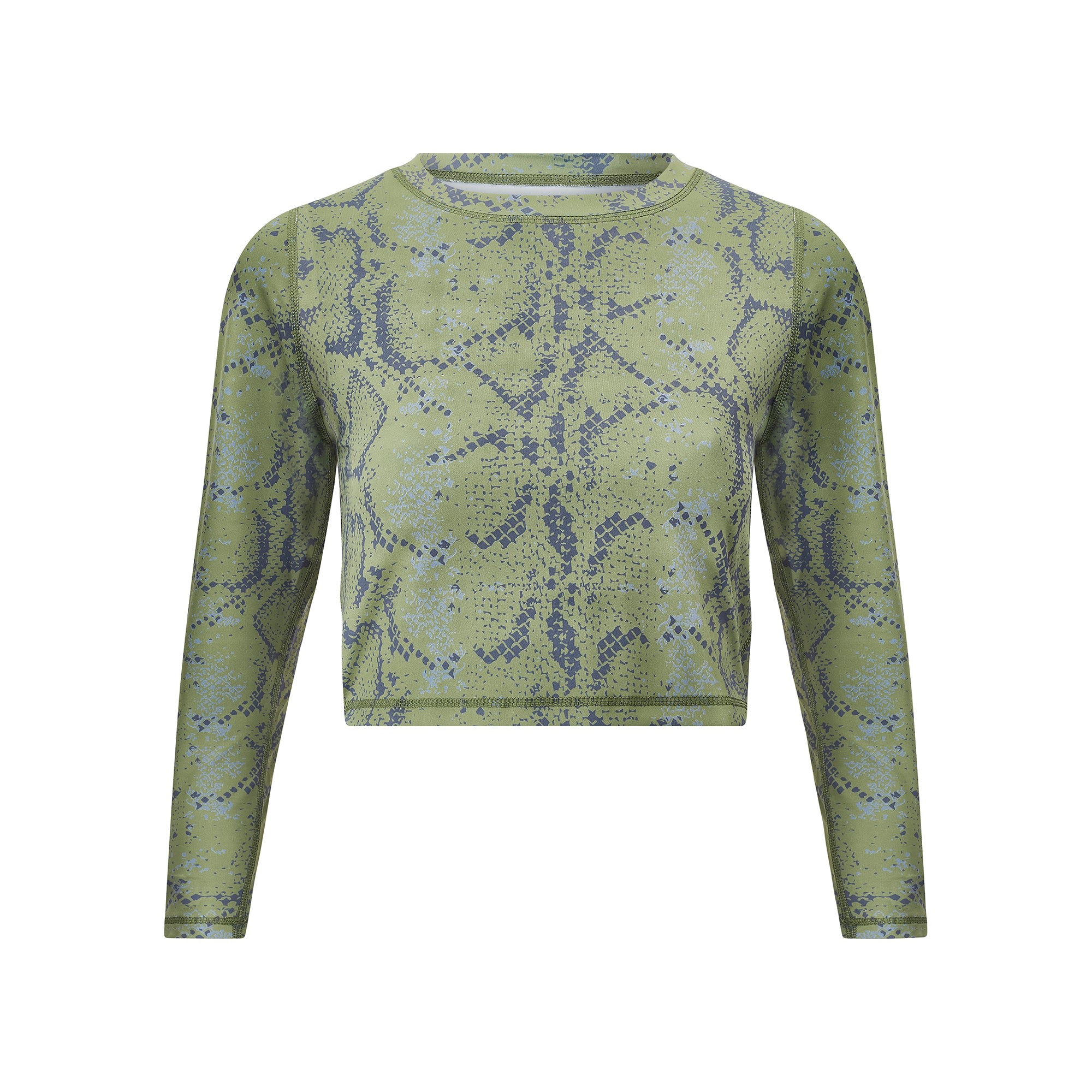 Lula-ru Women's Green Long Sleeve Top - Olive Snake In Green