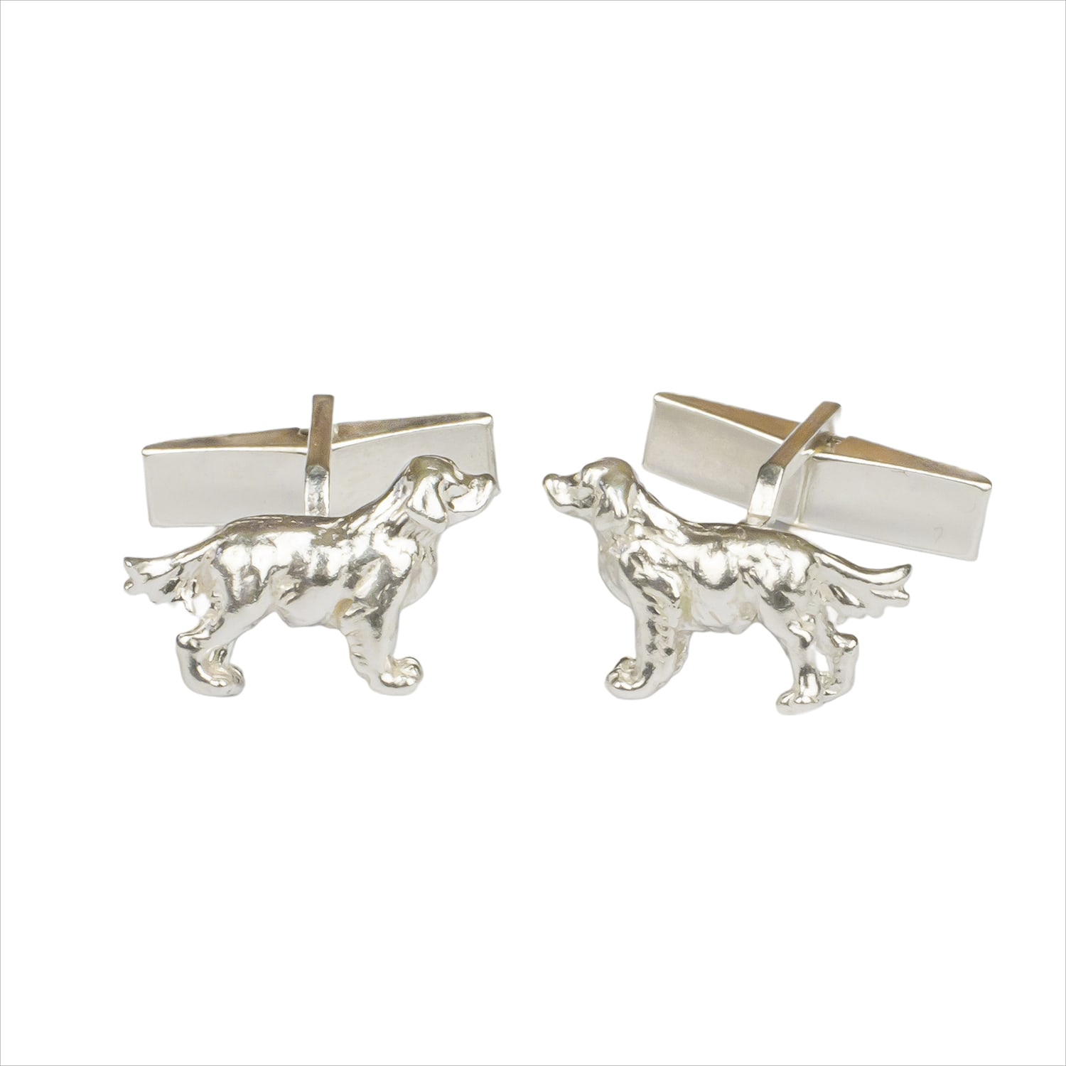Men's Solid Sterling Silver Retriever Cufflinks | Simon Kemp Jewellers