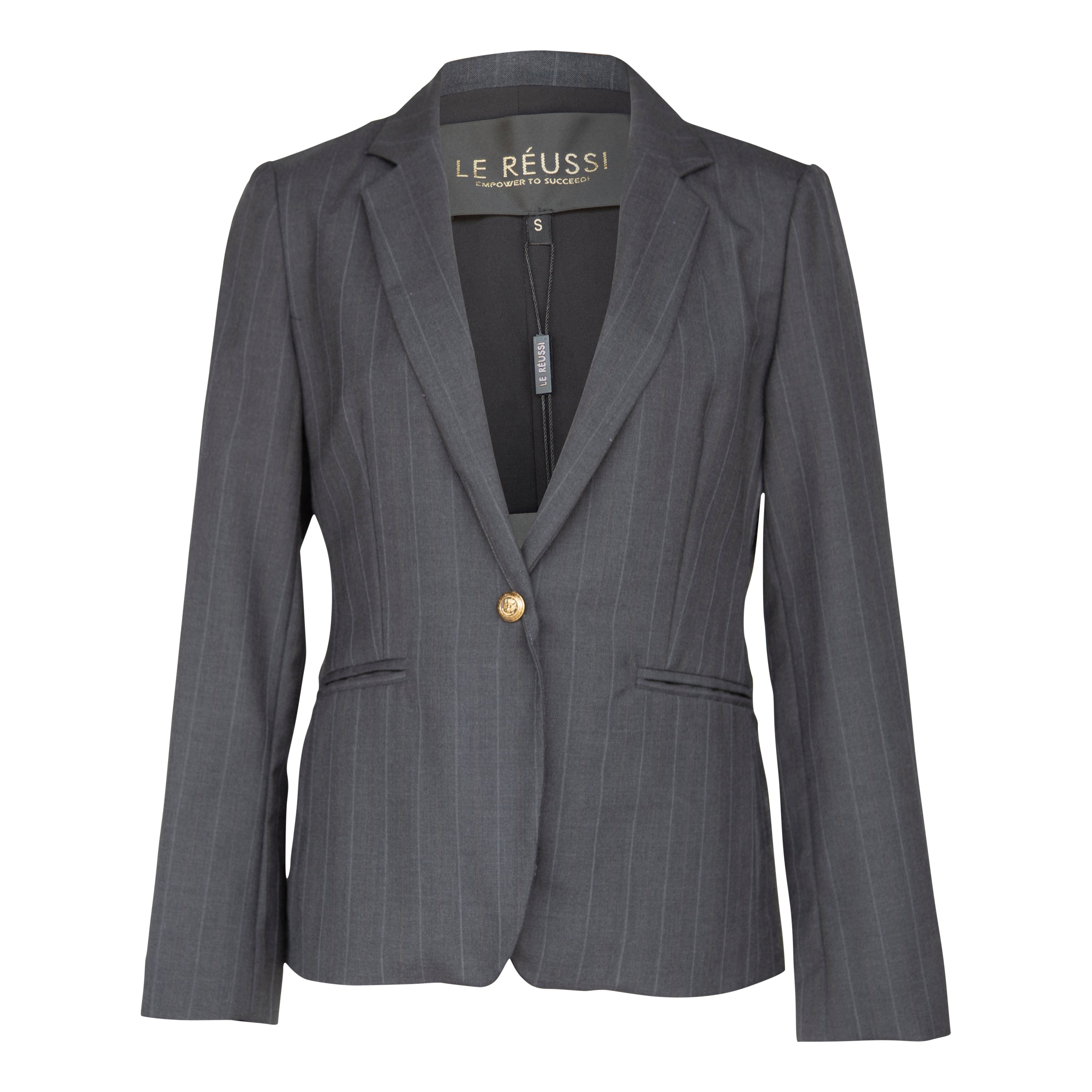 Le Réussi Women's Wool Dark Grey Blazer In Gray