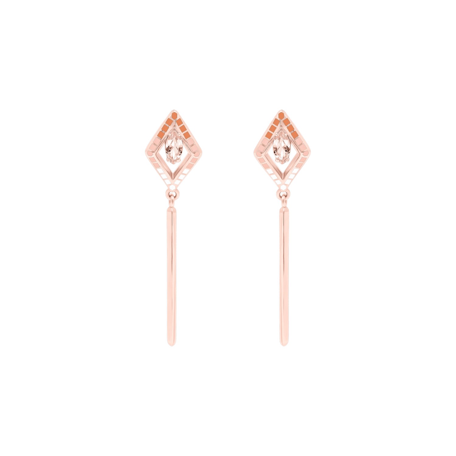 Women’s Kora Earrings - 18K Rose Gold Vermeil - Sunset Pink Edxú