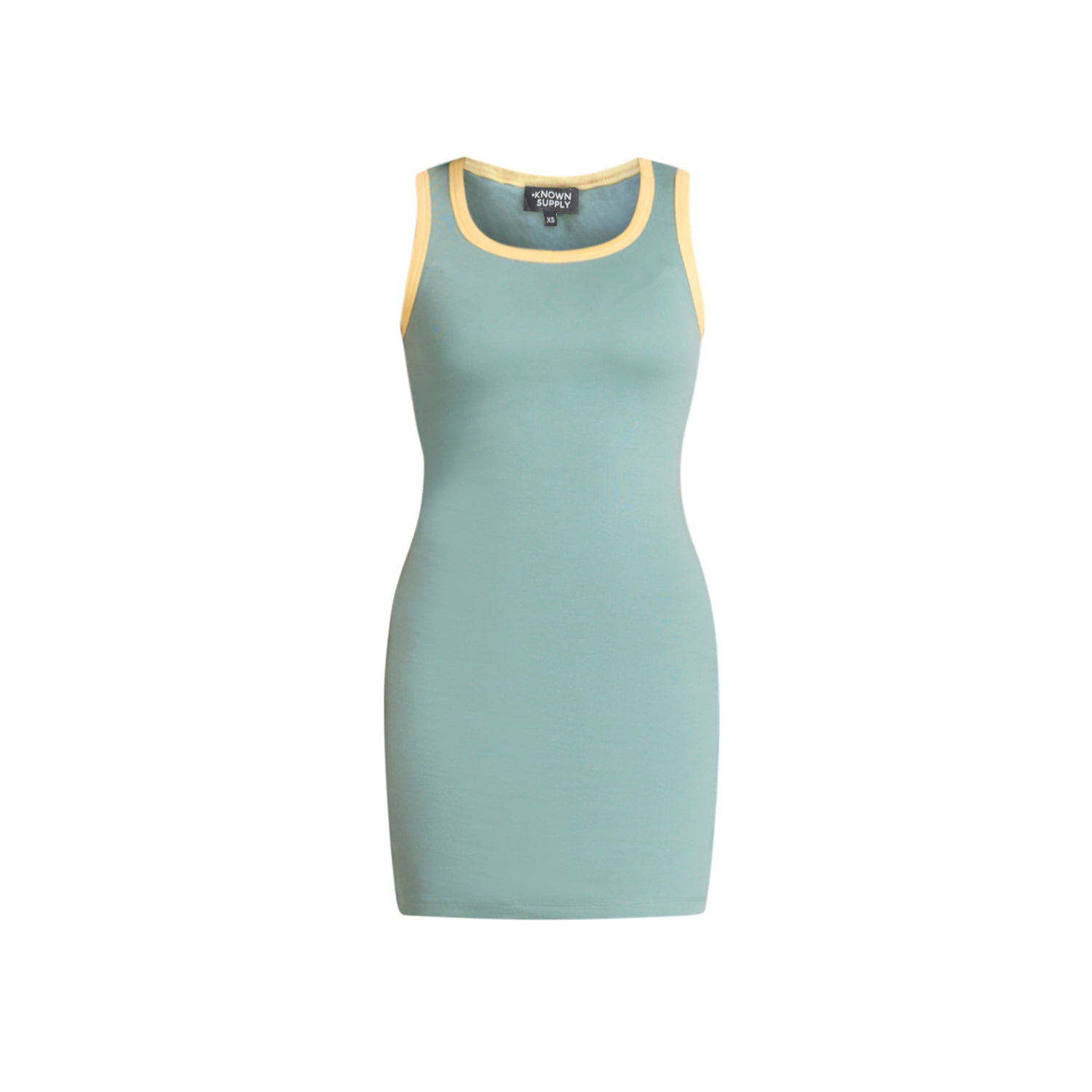 Women's Blue Piped Bodycon Dress - Mila Mermaid/Blonde | Large | Known Supply