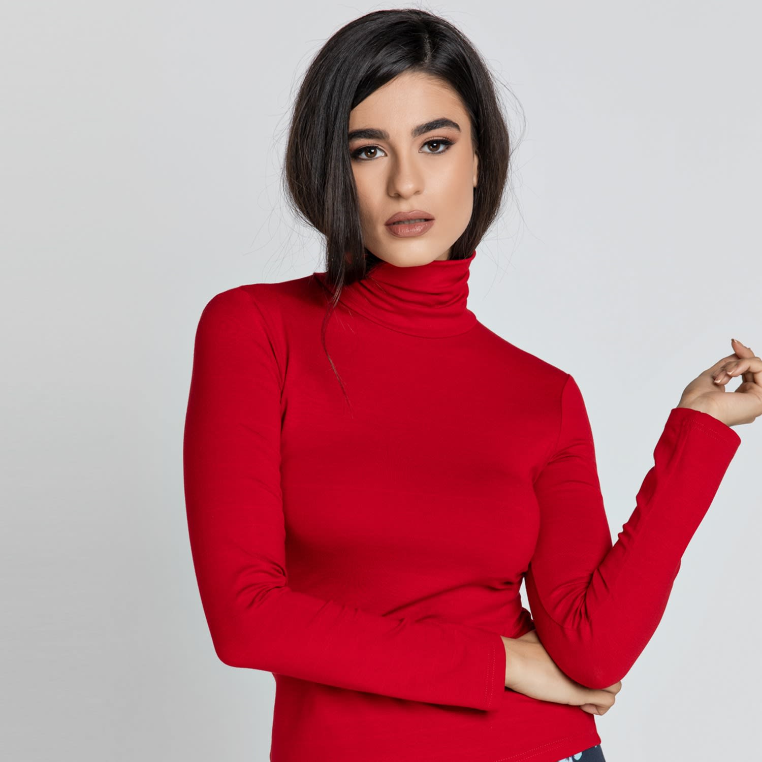 ladies roll neck tops