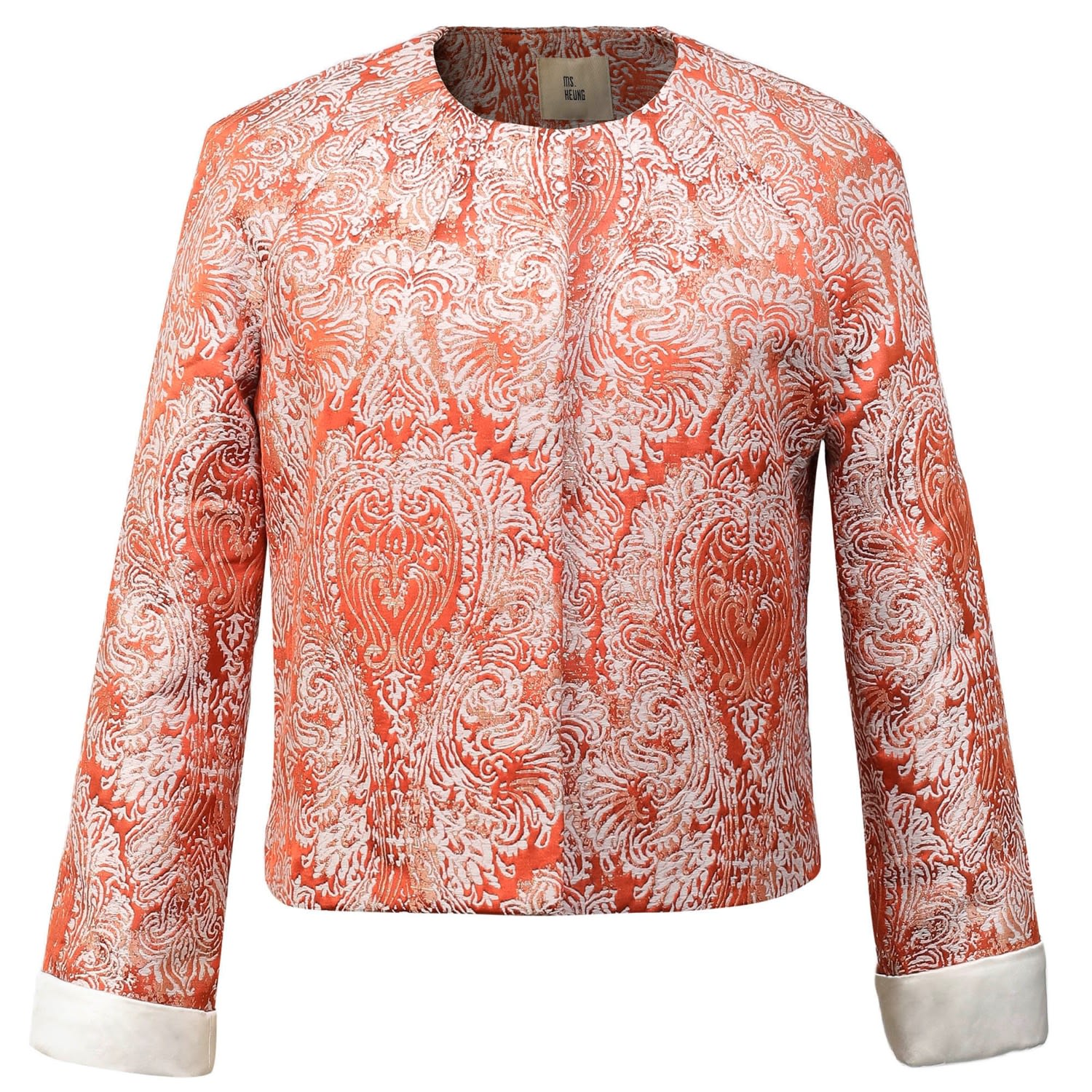 Smart And Joy Women's Yellow / Orange Brocade Short Jacket - Orange In Yellow/orange