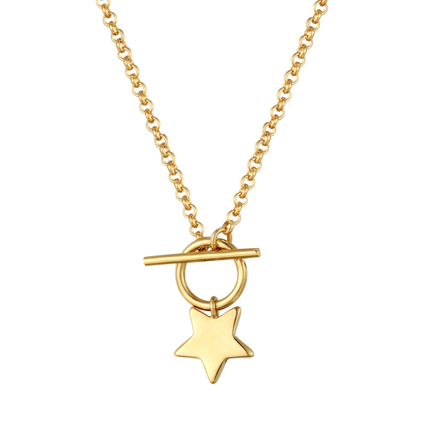 Women’s 22Ct Gold Vermeil Star Charm T Bar Necklace Seol + Gold