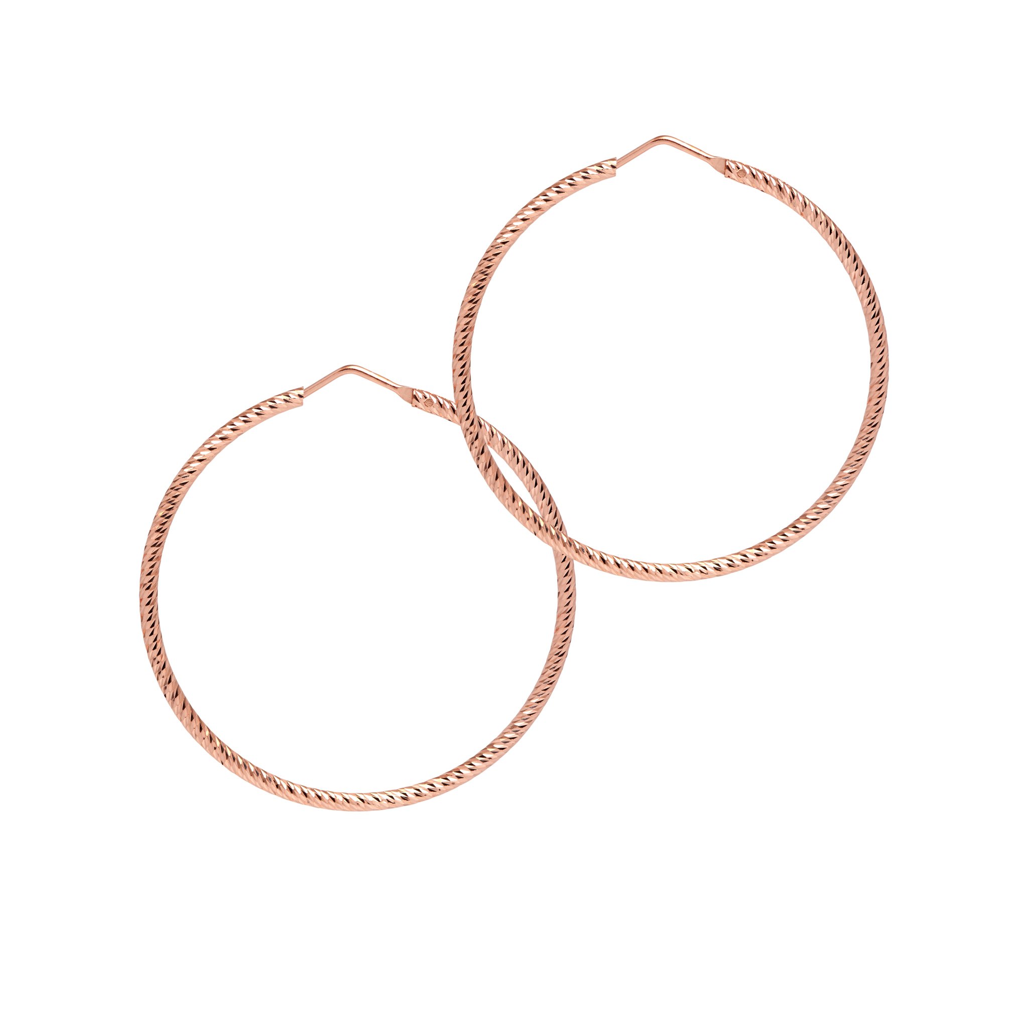 The Hoop Station Women's Sparkly Hoops Medium Rose Gold In Pink