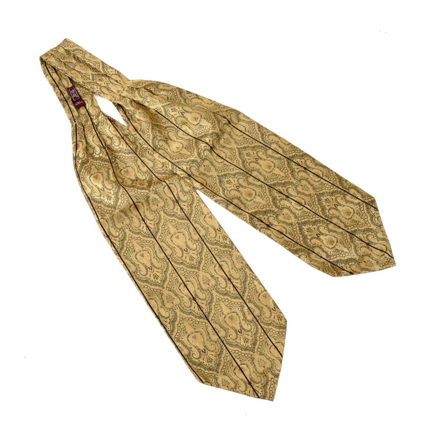 David Wej Men's Gold / Black Self Tie Paisley Cravat – Gold & Black In Gold/black