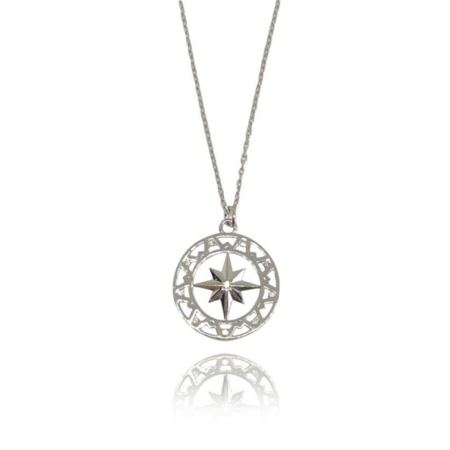 Women’s North Star Gem Medallion Silver Linya Jewellery