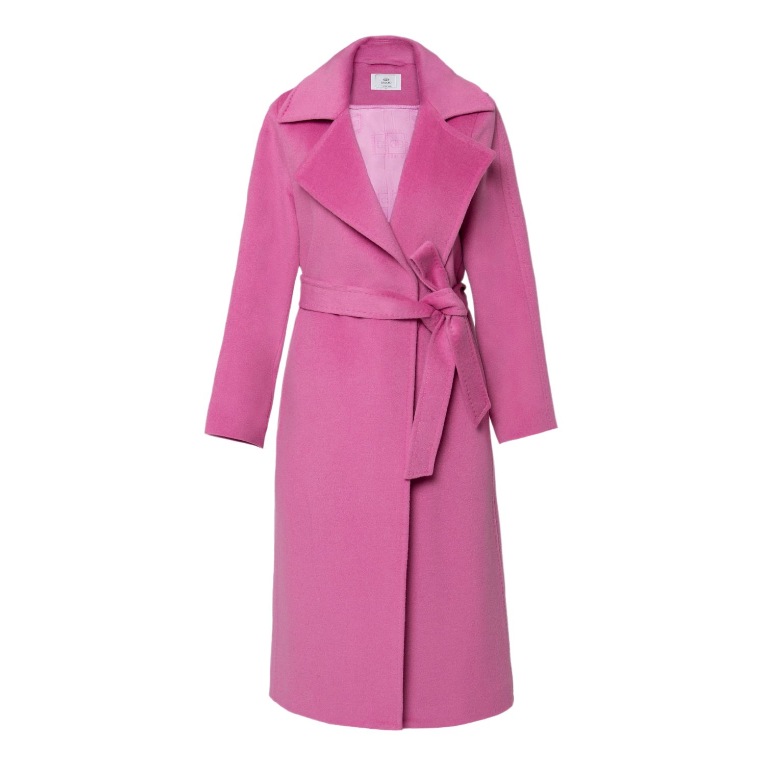 Giodoro Women's Pink / Purple Boccani Belted Wool Coat In Pink/purple