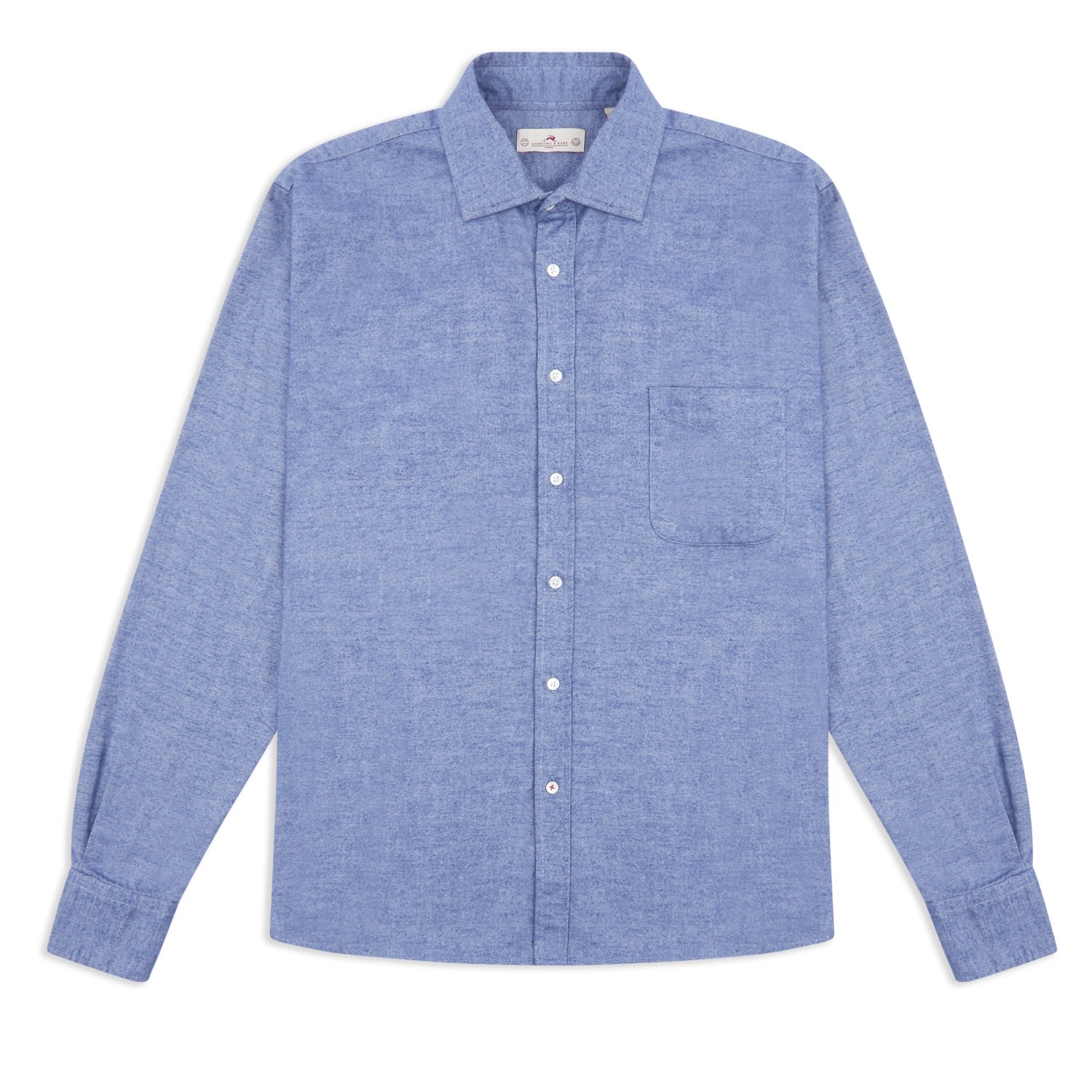 Men’s Blue Flannel Shirt - Chambray Extra Large Burrows & Hare