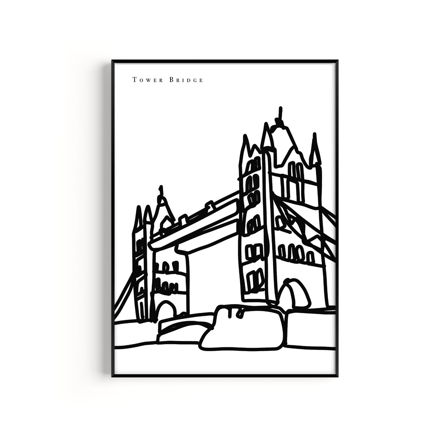 Natalie Cass Art Black / White Tower Bridge Art Print - A2 In Black/white