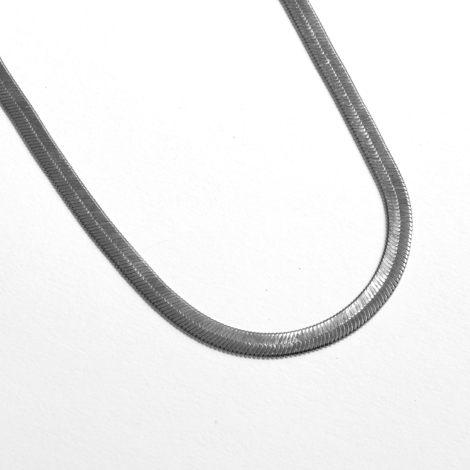 Outofoffice Women's Silver Herringbone Snake Chain Five Millimeter Necklace In Silver