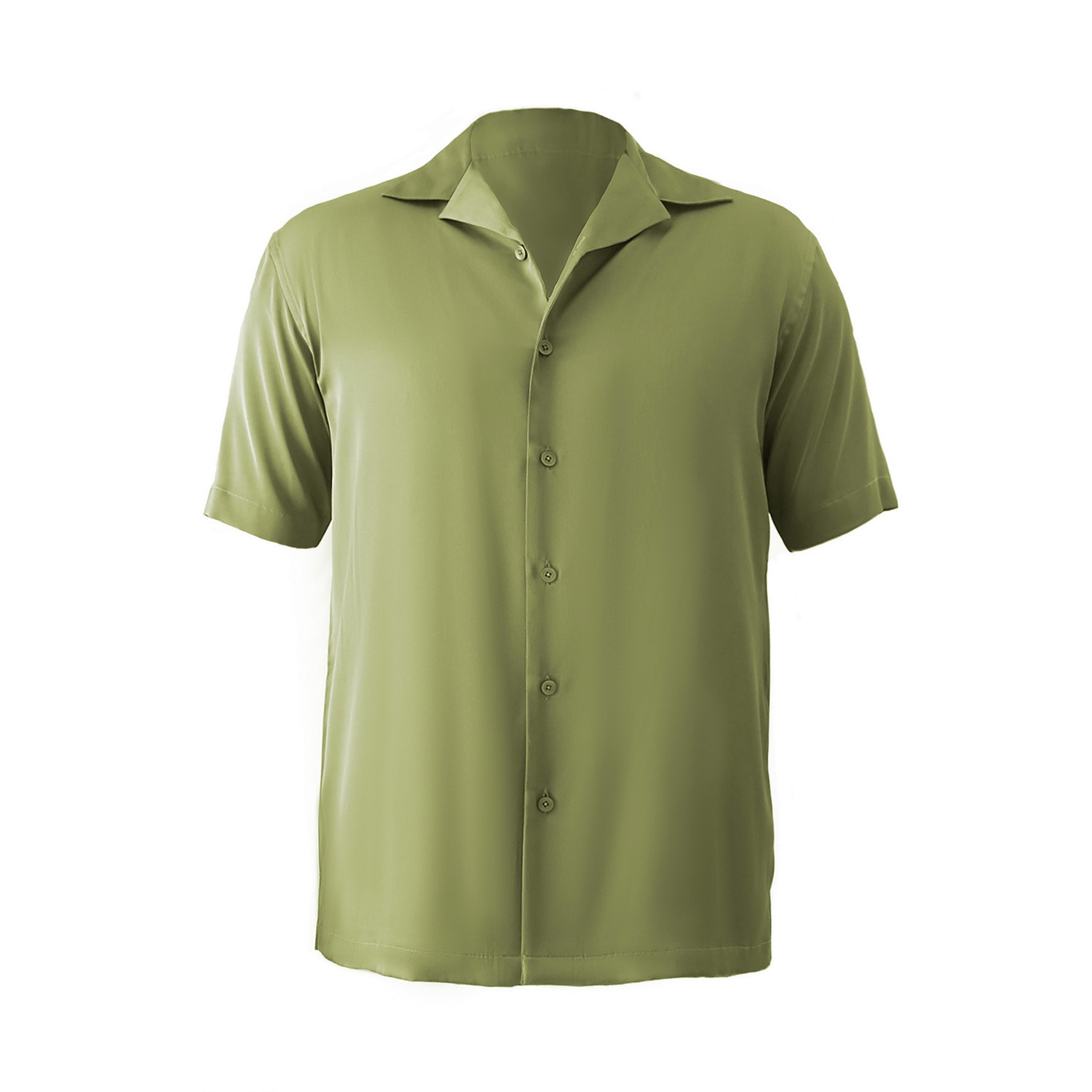 Janara Jones Men's Green Olive Satin London Shirt In Green
