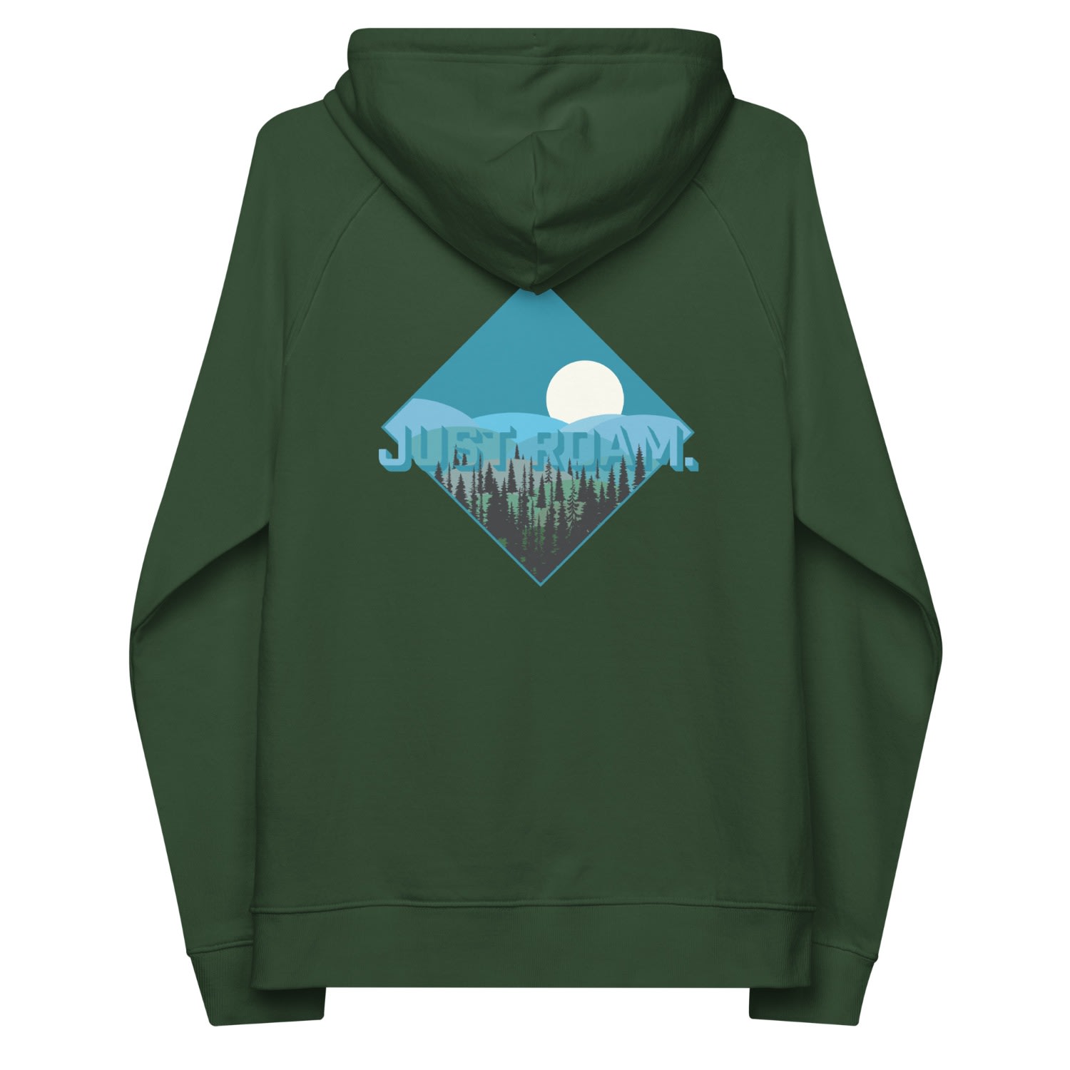 Anchor & Crew Bottle Green Just Roam. Seeker Organic Cotton Raglan Hoodie - Men In Green