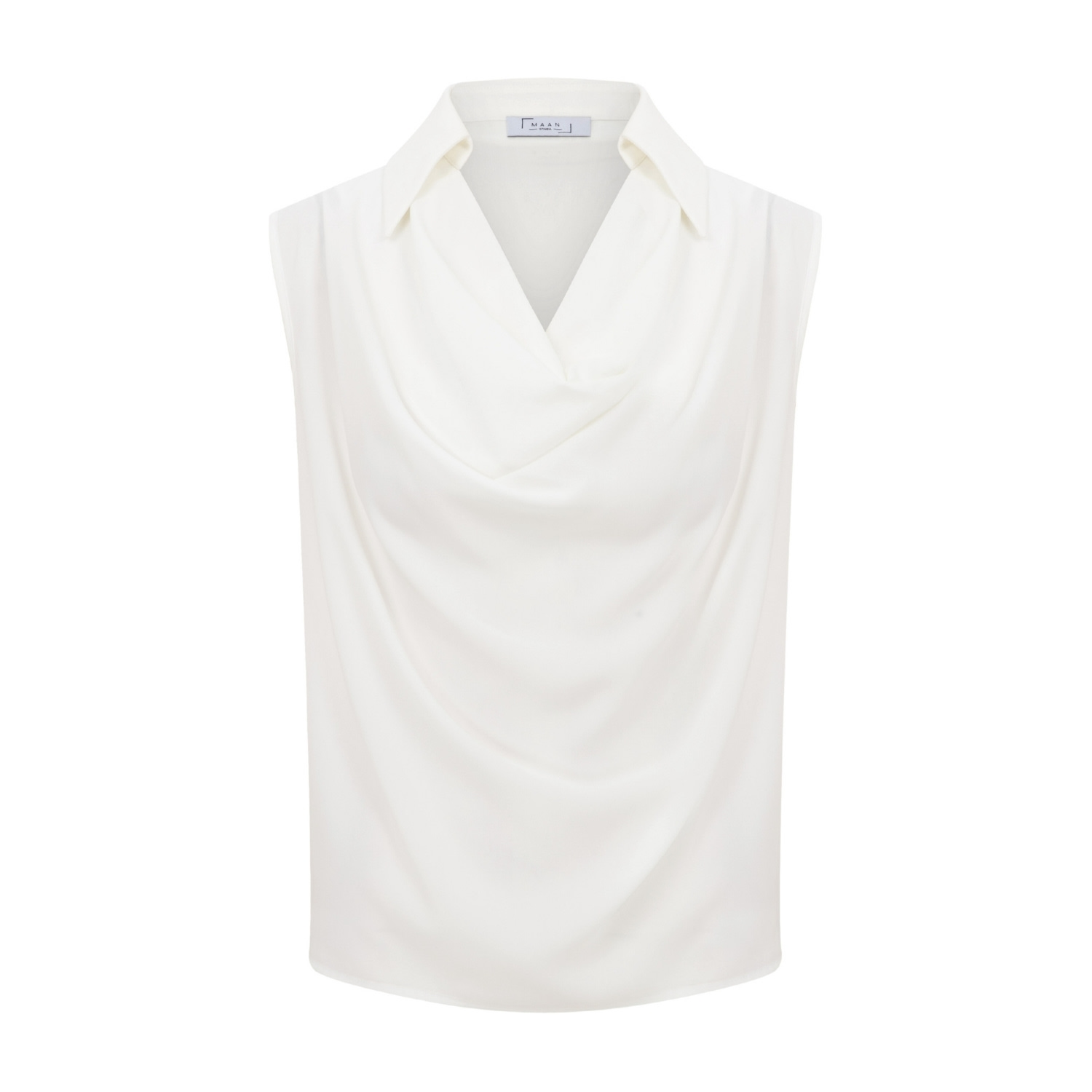 Maan Istanbul Women's Shirt Collar Silk Blouse - White Ida In White