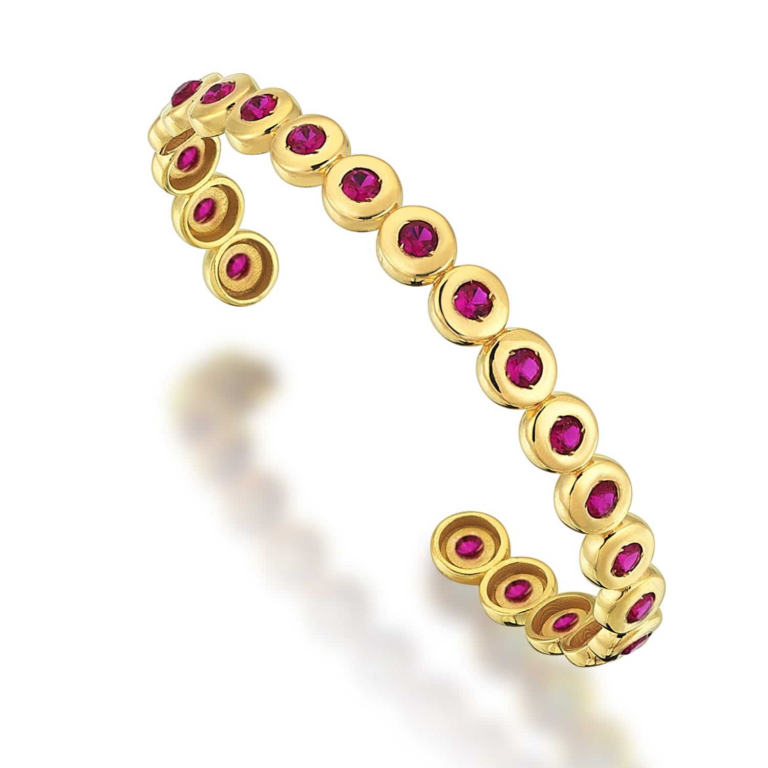 Women’s Pink / Purple Hare Tennis Cuff Bracelet In Sterling Silver With Gold Plated Pink Odda75