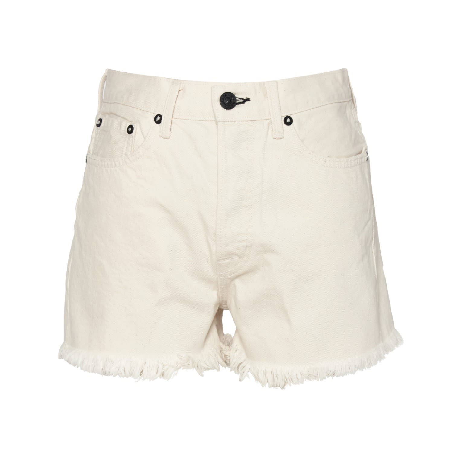 Neutrals Muse Denim Shorts In Bone 24" Noend Denim