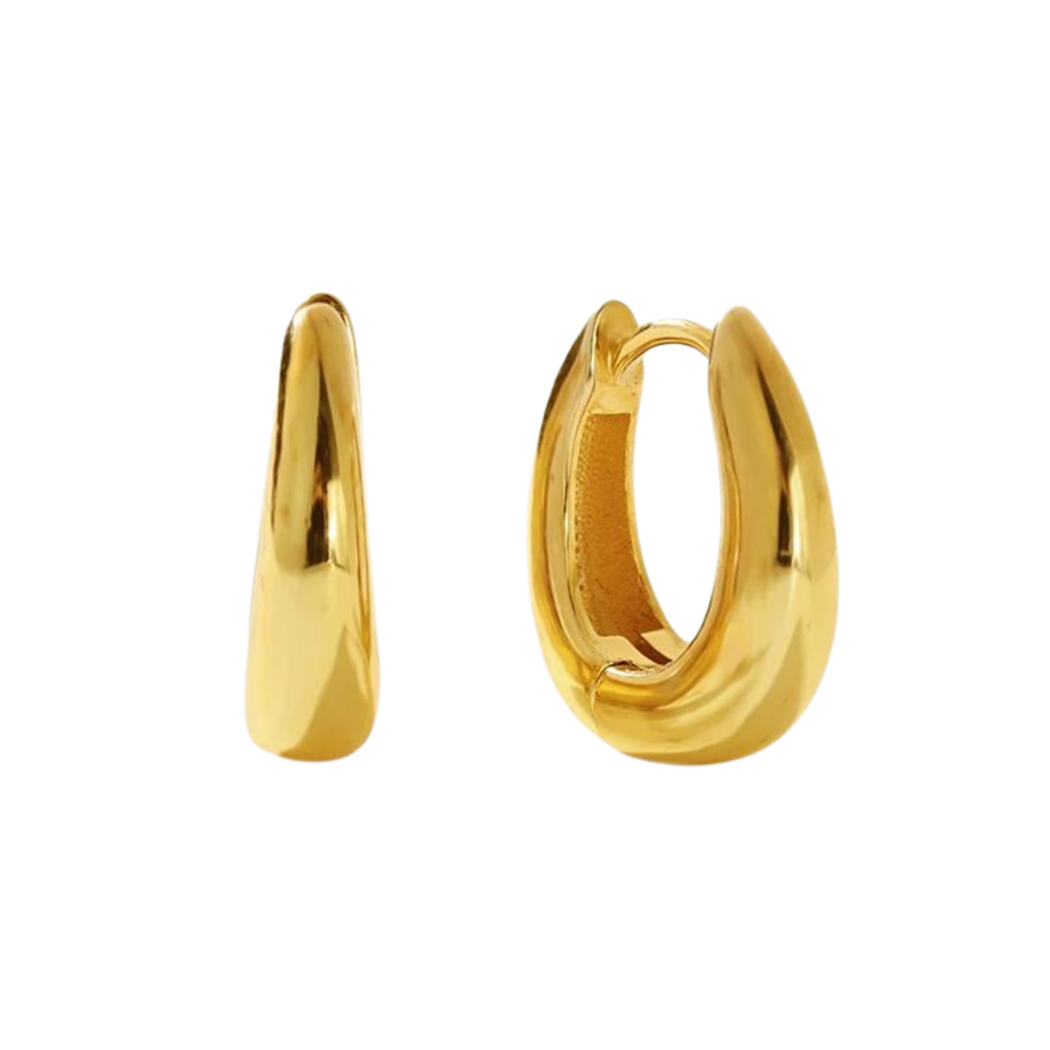 Nazzar Women's Gold U Hoop Earrings In Gold
