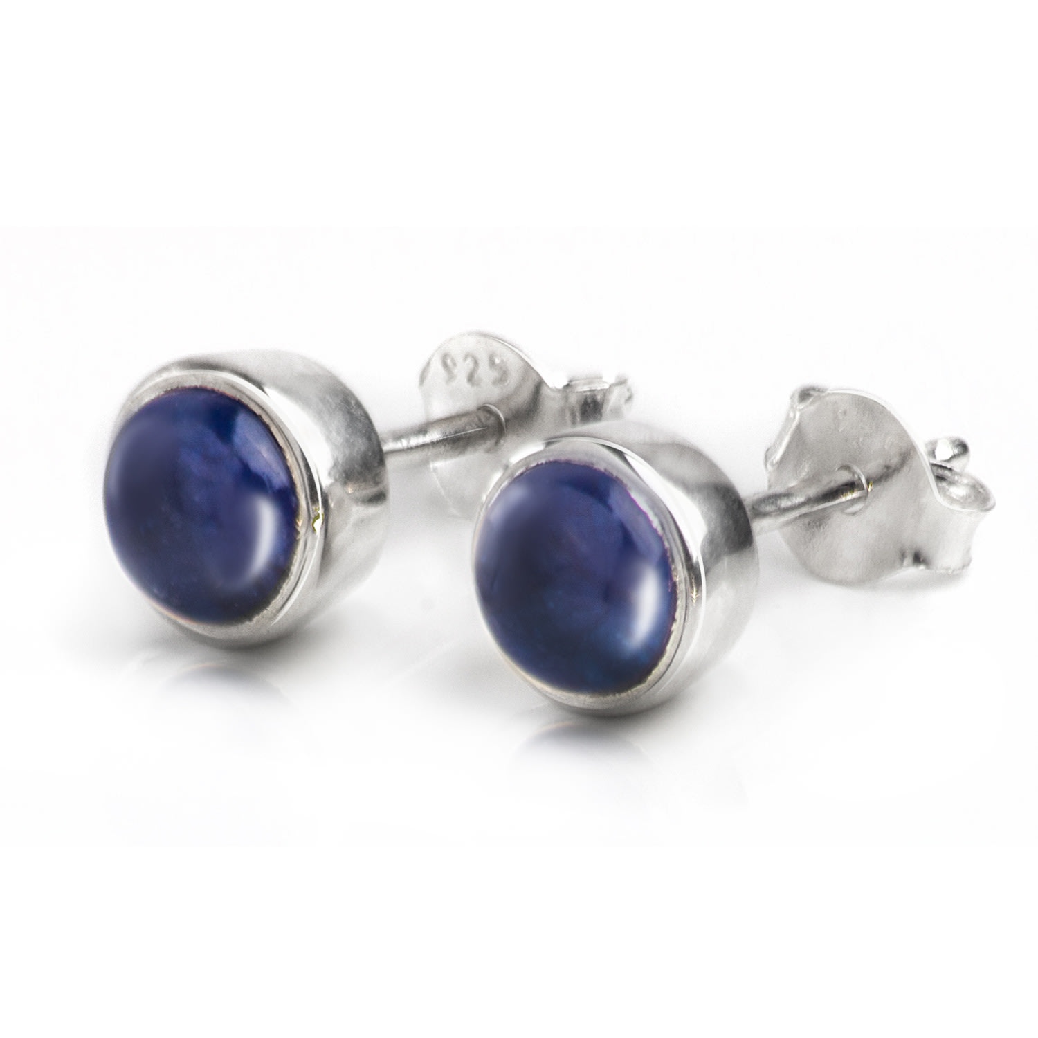The Jewellery Store London Women's Blue / Silver September Birthstone Earrings Studs – Blue Sapphire In Sterling Silver