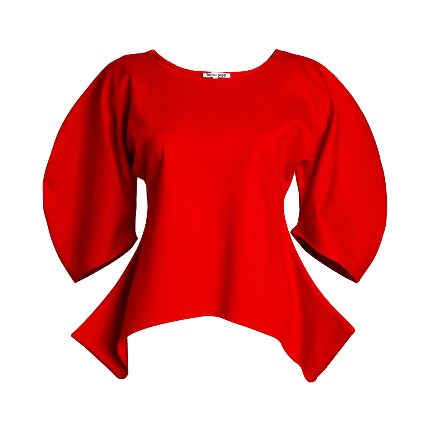 Bianca Popp Women's Puff Blouse With Flaps In Red In Red