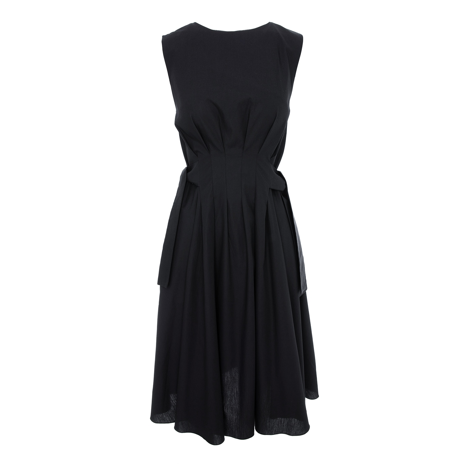 Ipanomi Women's Grazia Black Midi Dress With Drawstrings At The Waist In Black