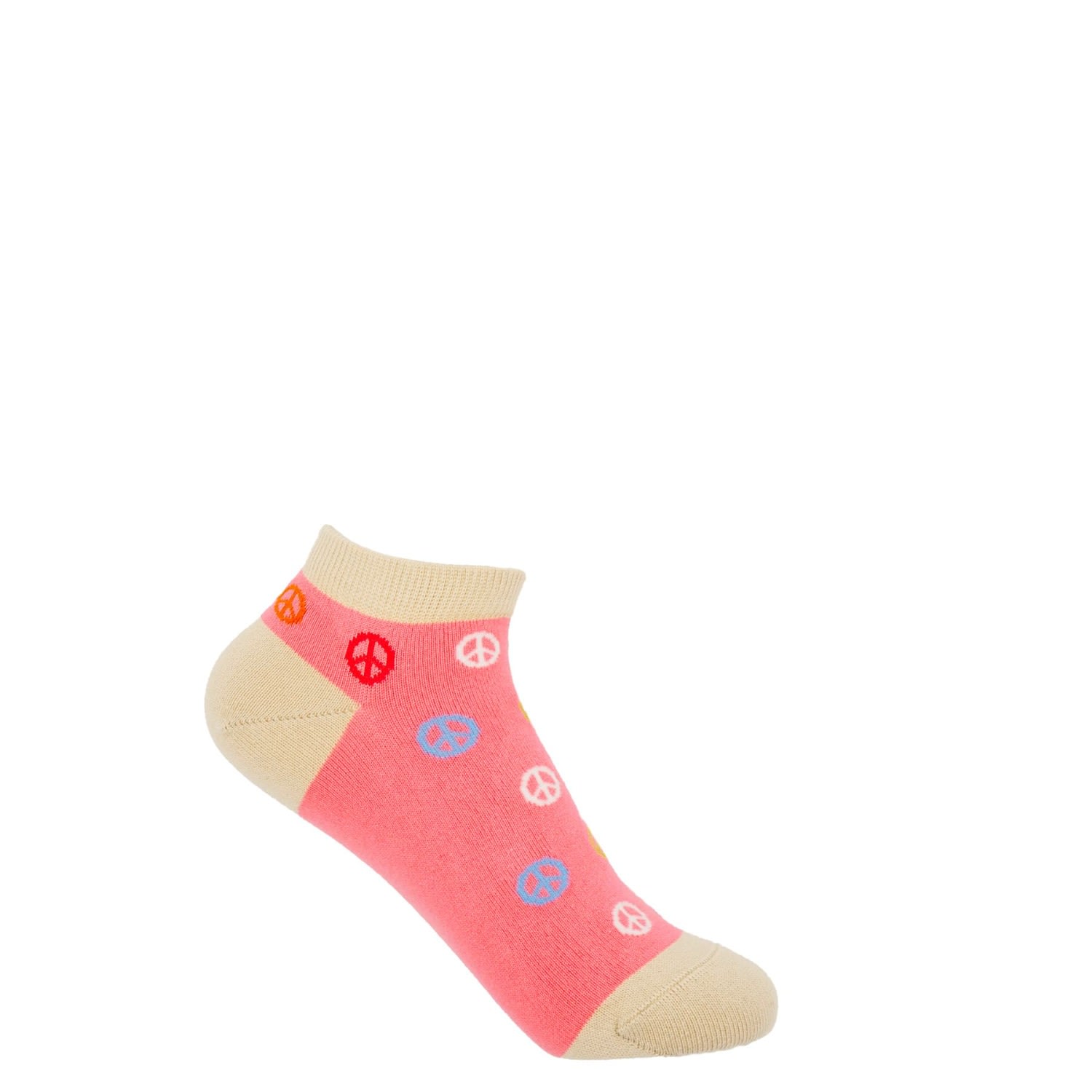 Peper Harow - Made In England Peace Women's Trainer Socks – Pink