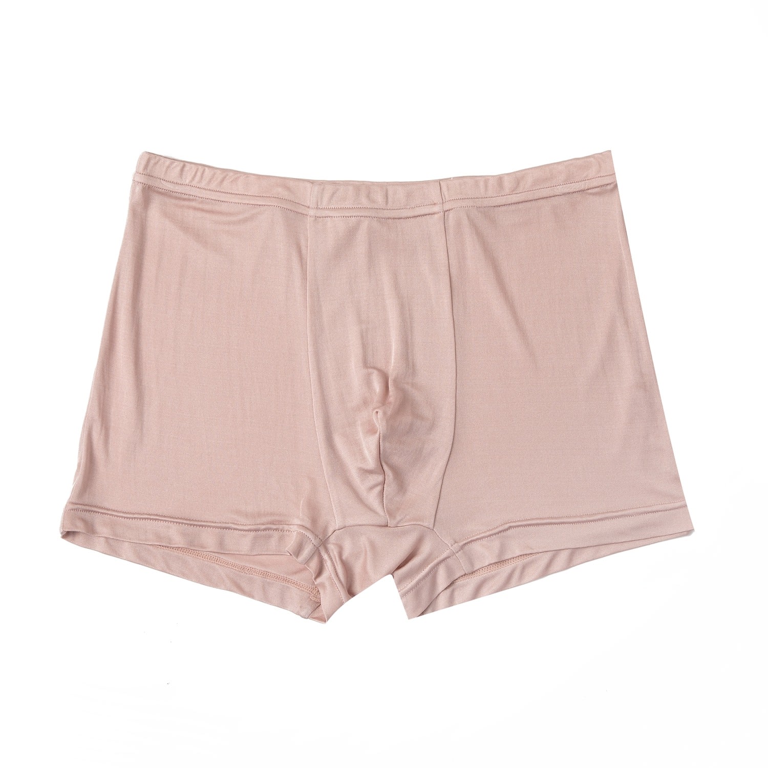 Rose Gold Knitted Silk Men Trunks Mid Rise In Dusty Rose Large Soft Strokes Silk