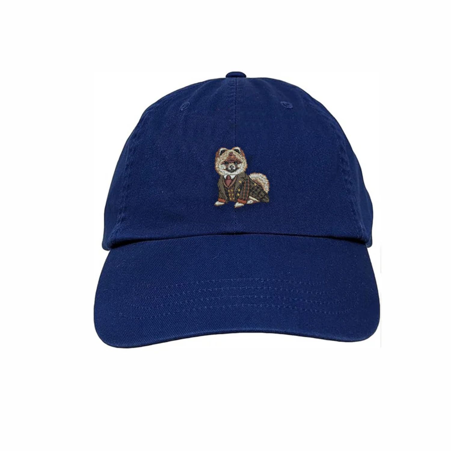 Amati Collection Women's Blue Pomeranian Embroidered Cap Unisex - Navy