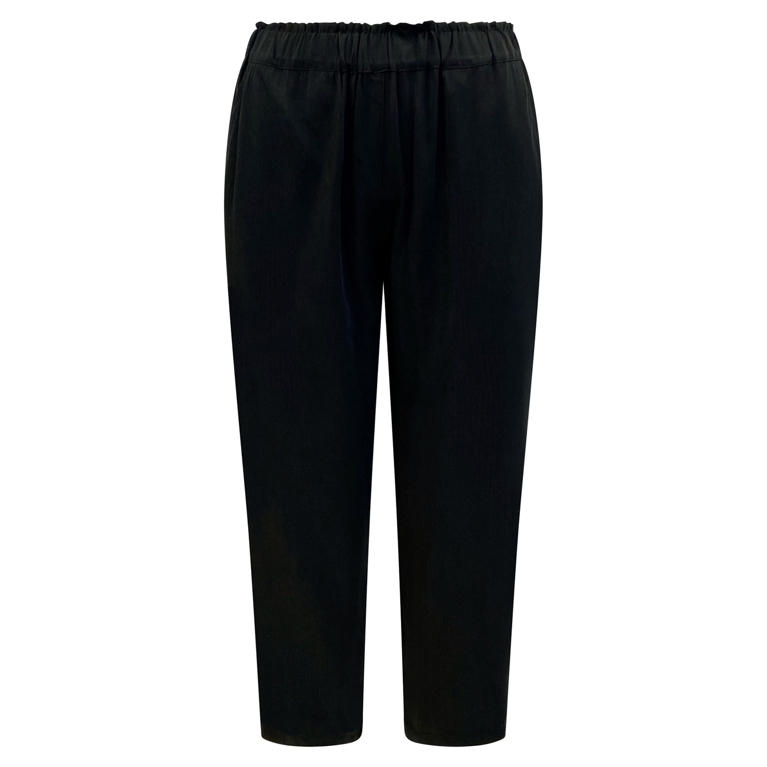 Viscose pants with strap detail in Black for