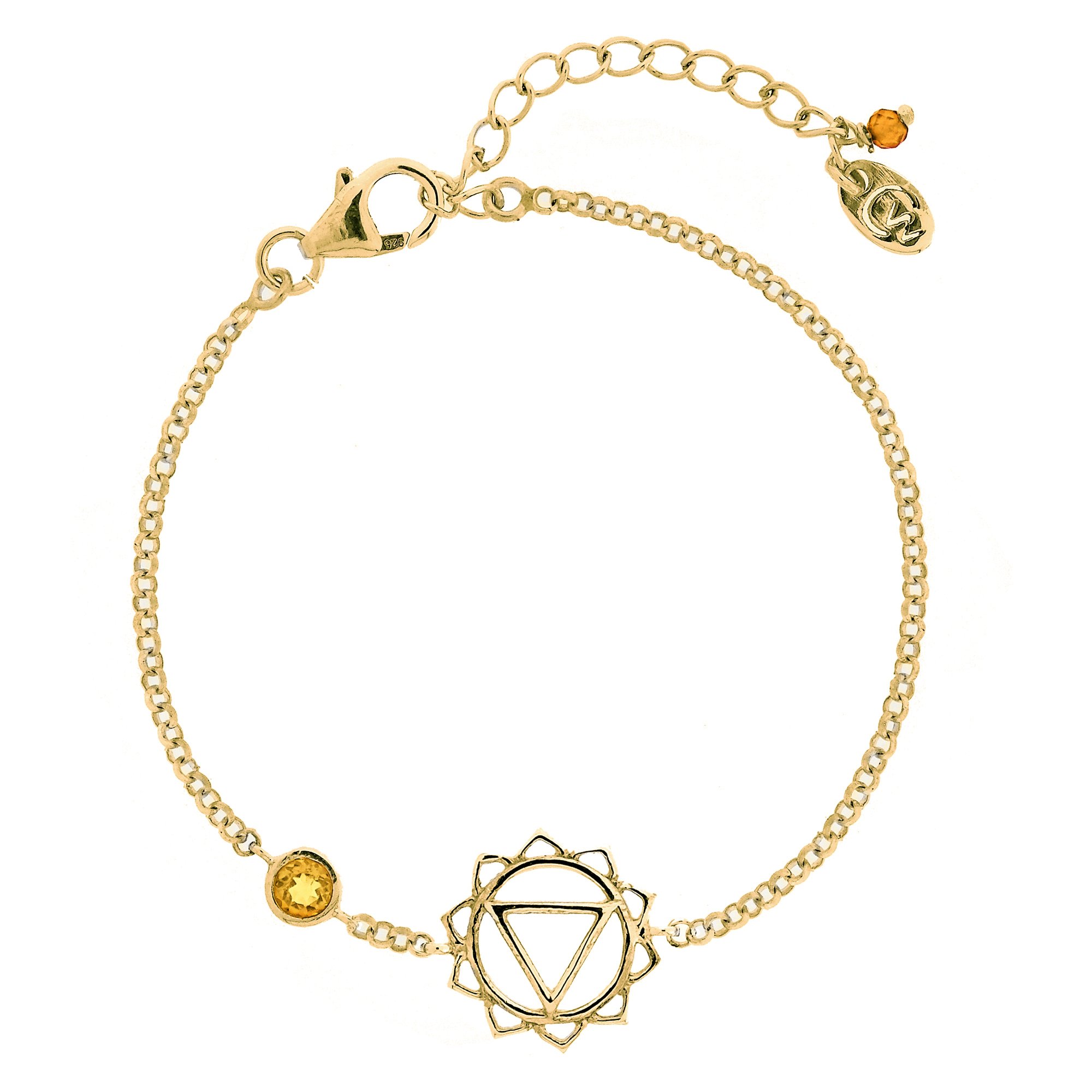 Charlotte's Web Jewellery Women's Solar Plexus Chakra Gold Vermeil Bracelet - Citrine