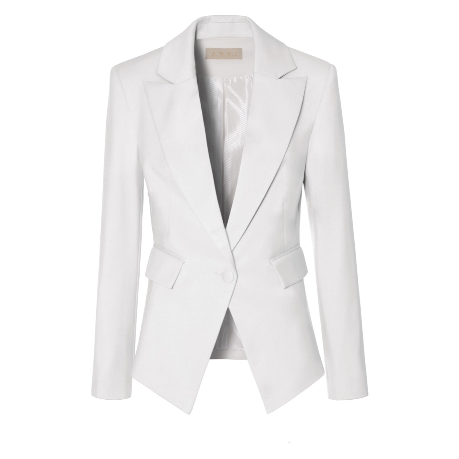 Women’s Angela Aesthetic White Single Breasted Feminine Blazer Medium Aggi