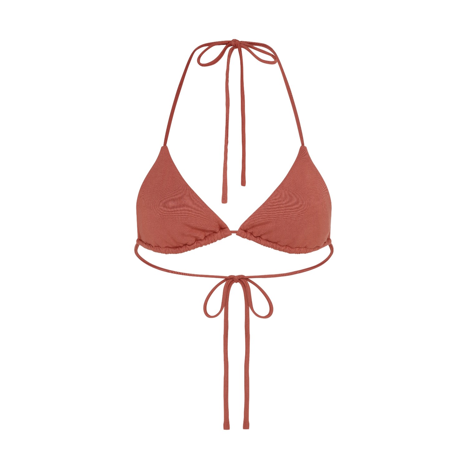 Women's Orange / Brown / Red Thea Terracotta Bamboo Bikini Top | Medium | Solpardus