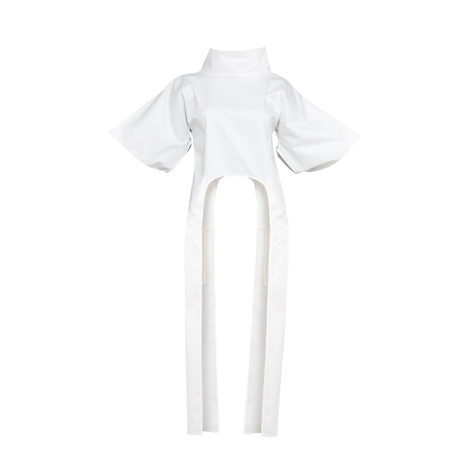 Bianca Popp Women's Long Sides Top In White Cotton In White