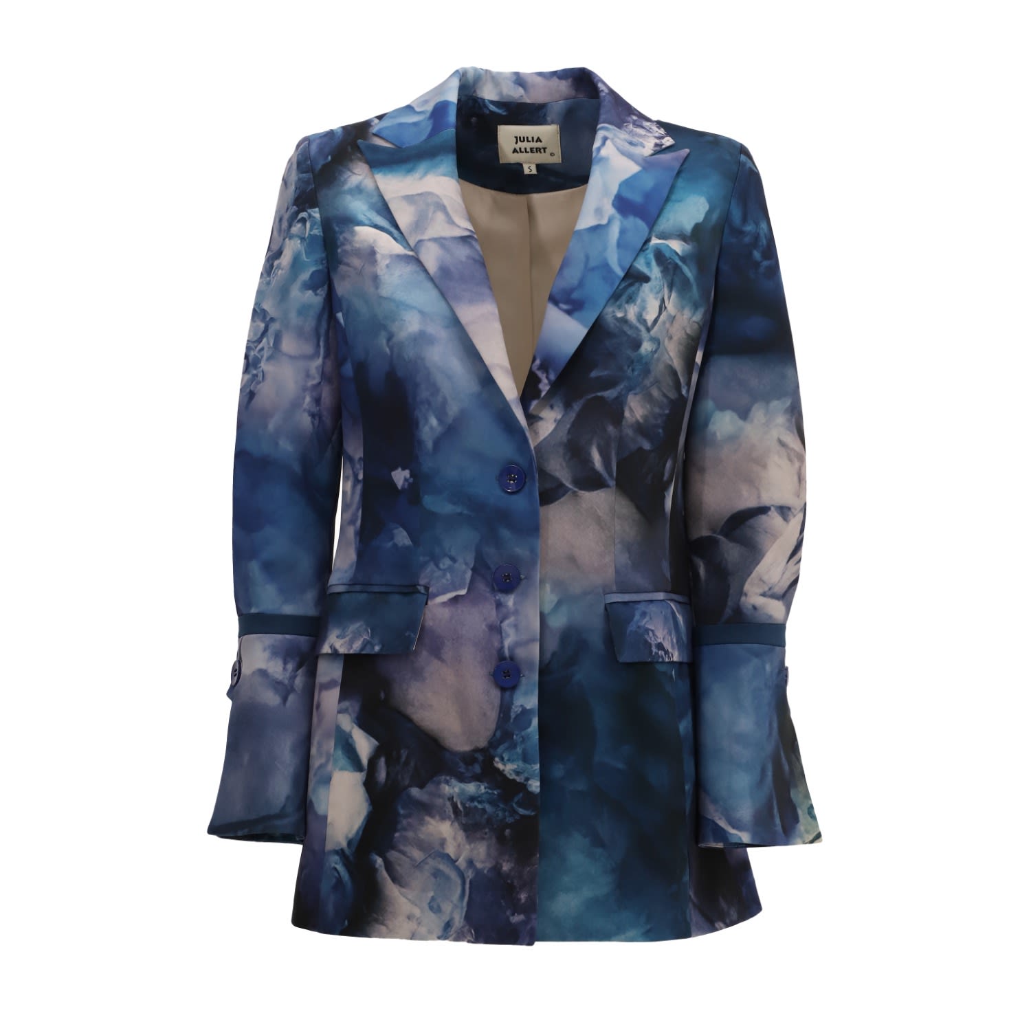 Julia Allert Women's Fashion Blazer Abstract Watercolor Blue In Blue