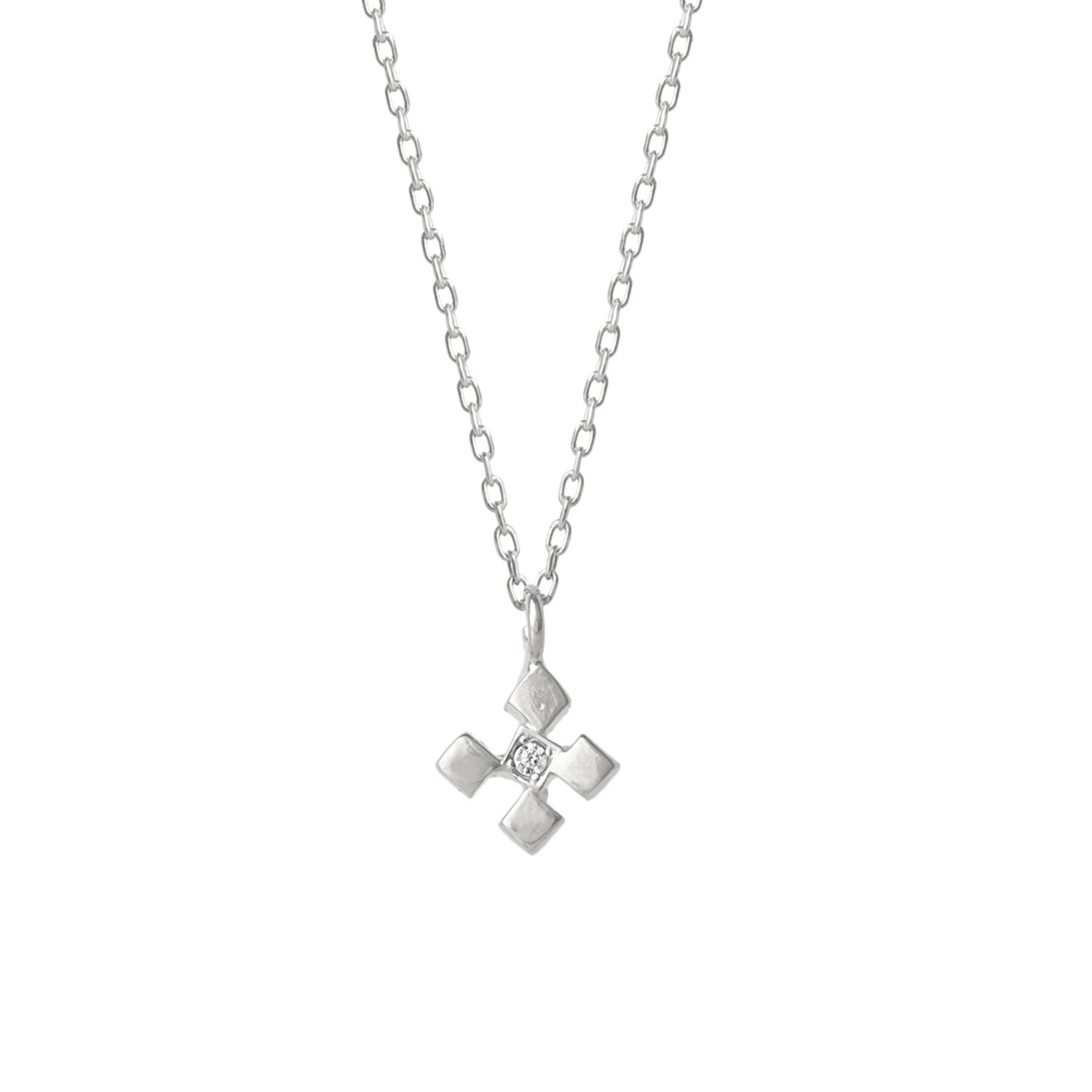 Spero London Women's Four Cube Blocks Natural Textured Sterling Silver Authentic Pendant Necklace - Silver In Silver