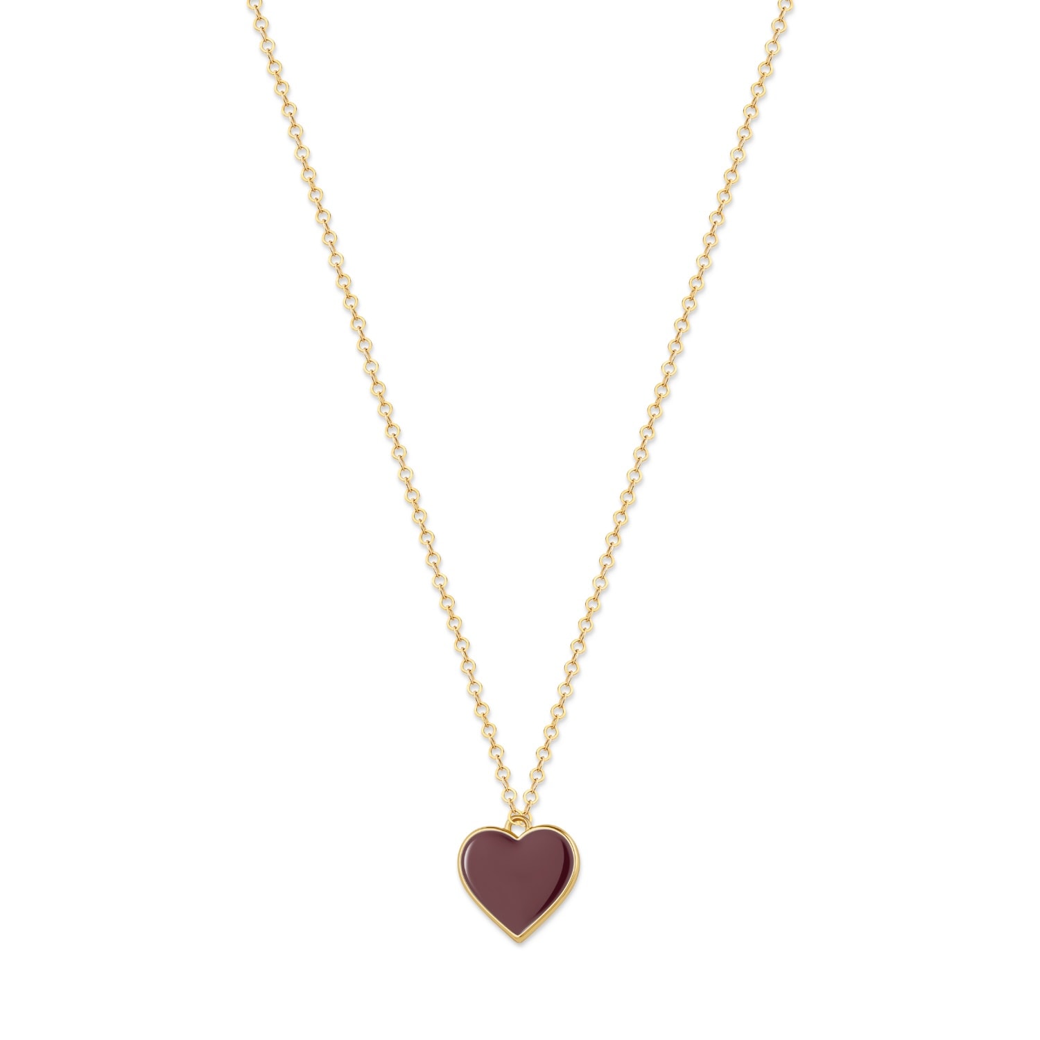Rejected Hearts Club Women's Single Hearted Girl Brown Necklace Magnetic Clasp In Brown
