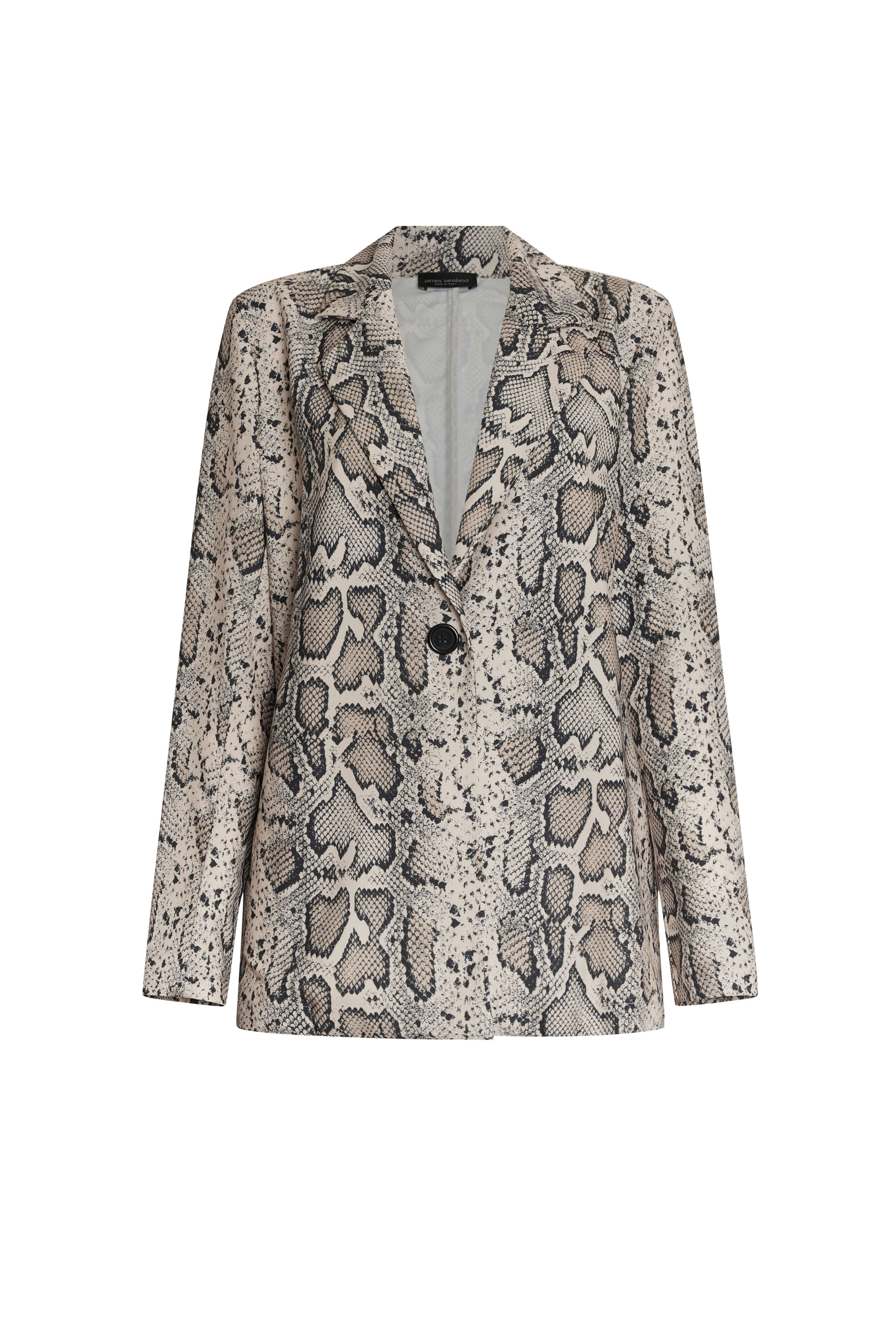 James Lakeland Women's Brown Python Print Blazer Beige In Brown